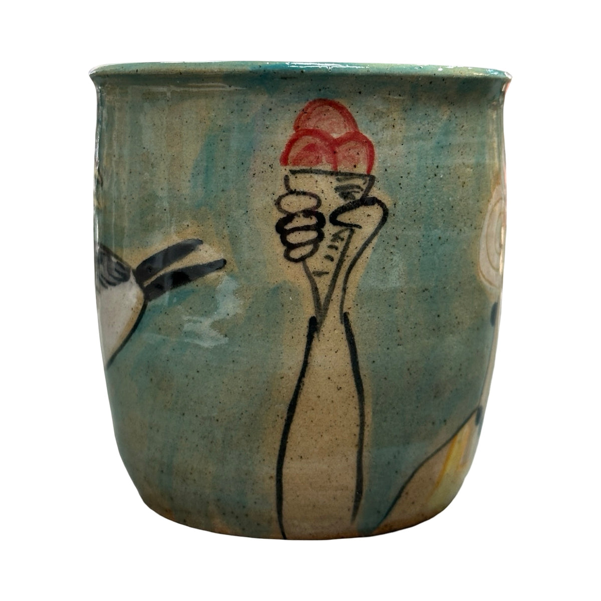 Seaside Ceramic Mug Blue and Yellow