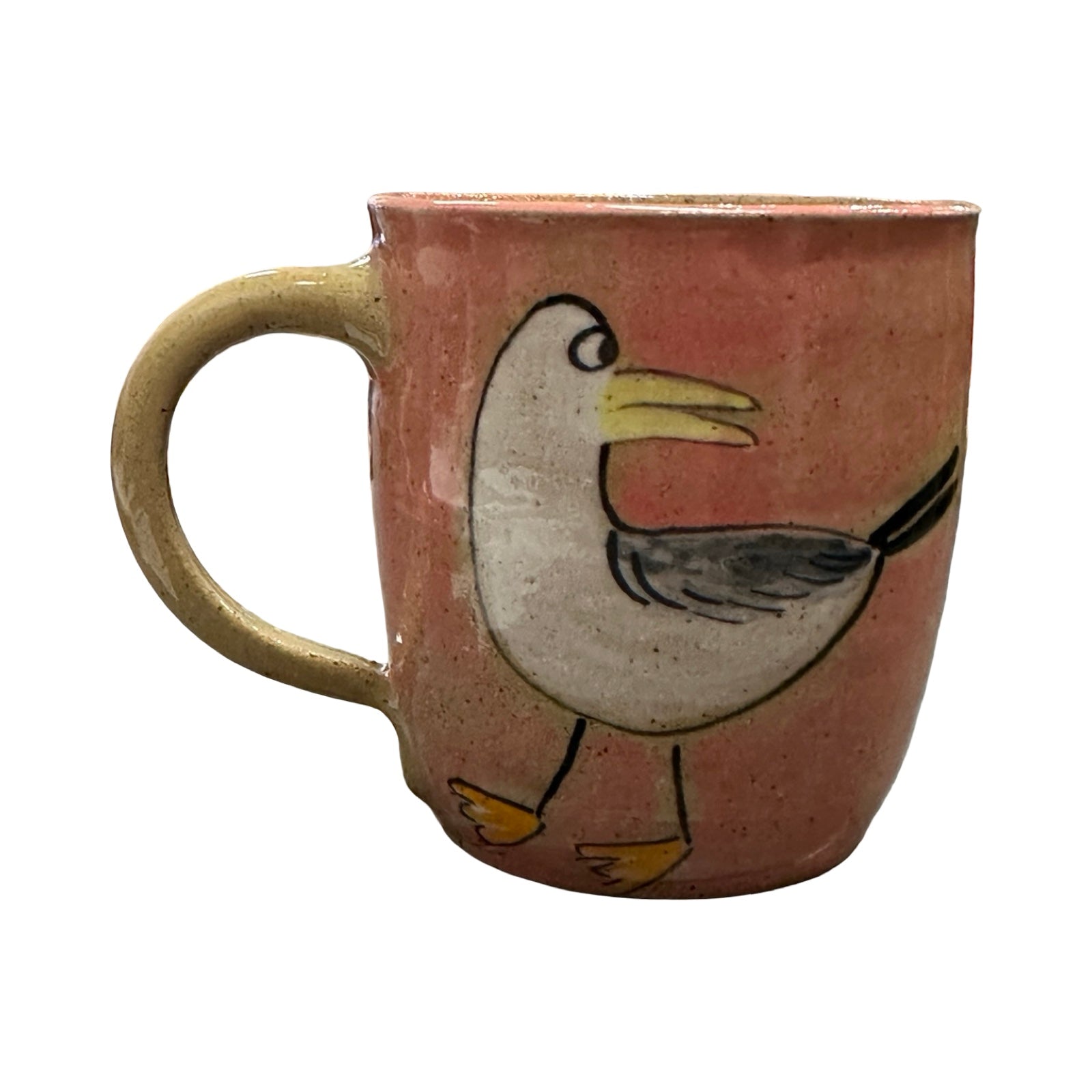 Seaside Ceramic Mug Pink and Green