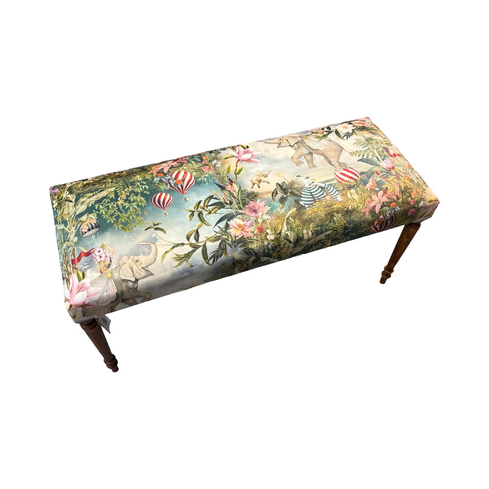 Elephants Velvet Bench