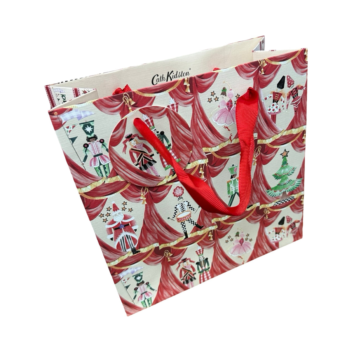 Nutcracker Curtain Christmas Gift Bag Medium