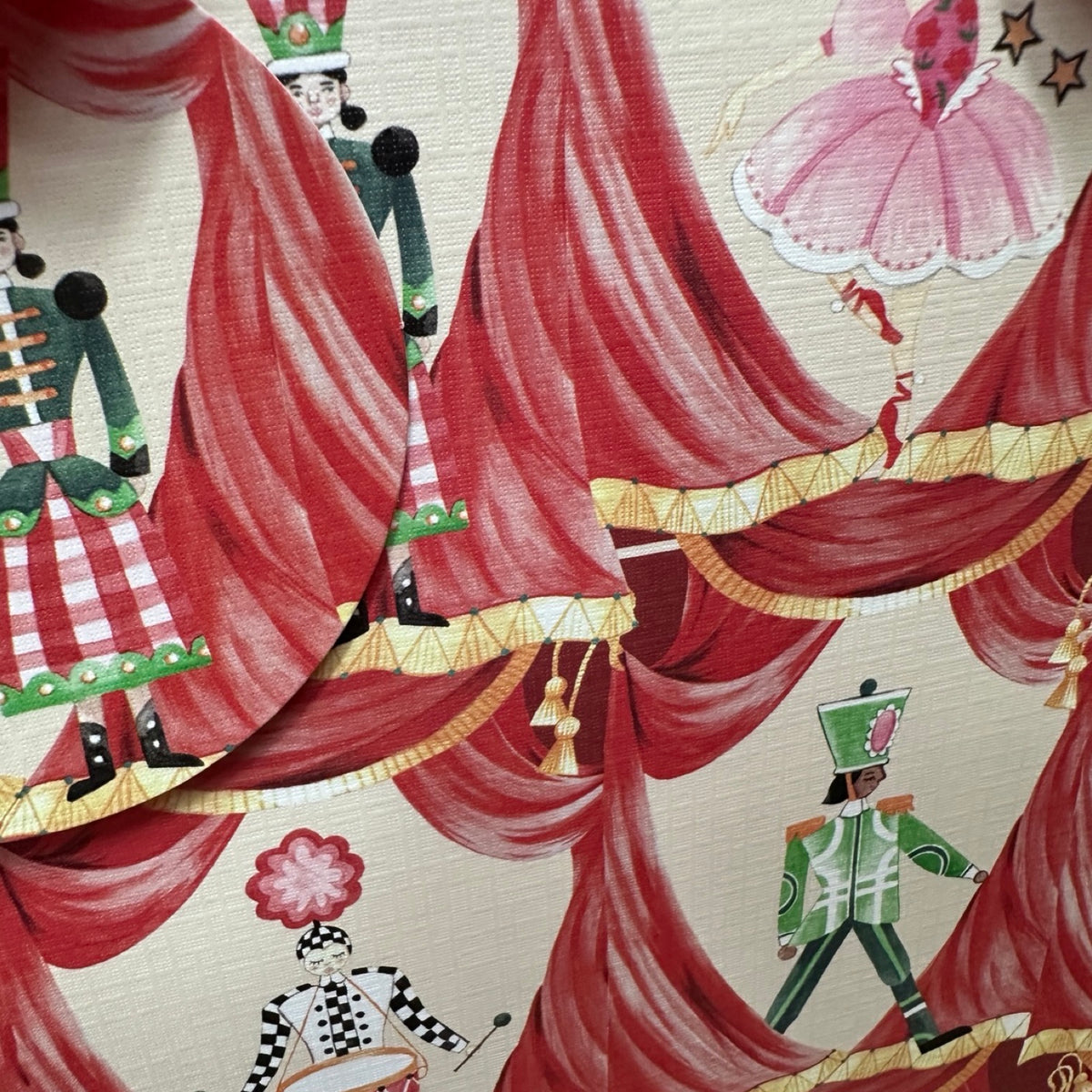 Nutcracker Curtain Christmas Gift Bag Medium