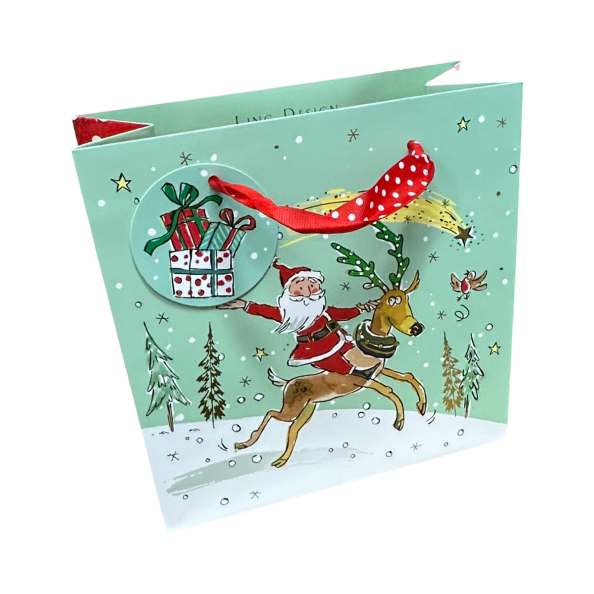 Santa Reindeer Christmas Gift Bag Medium