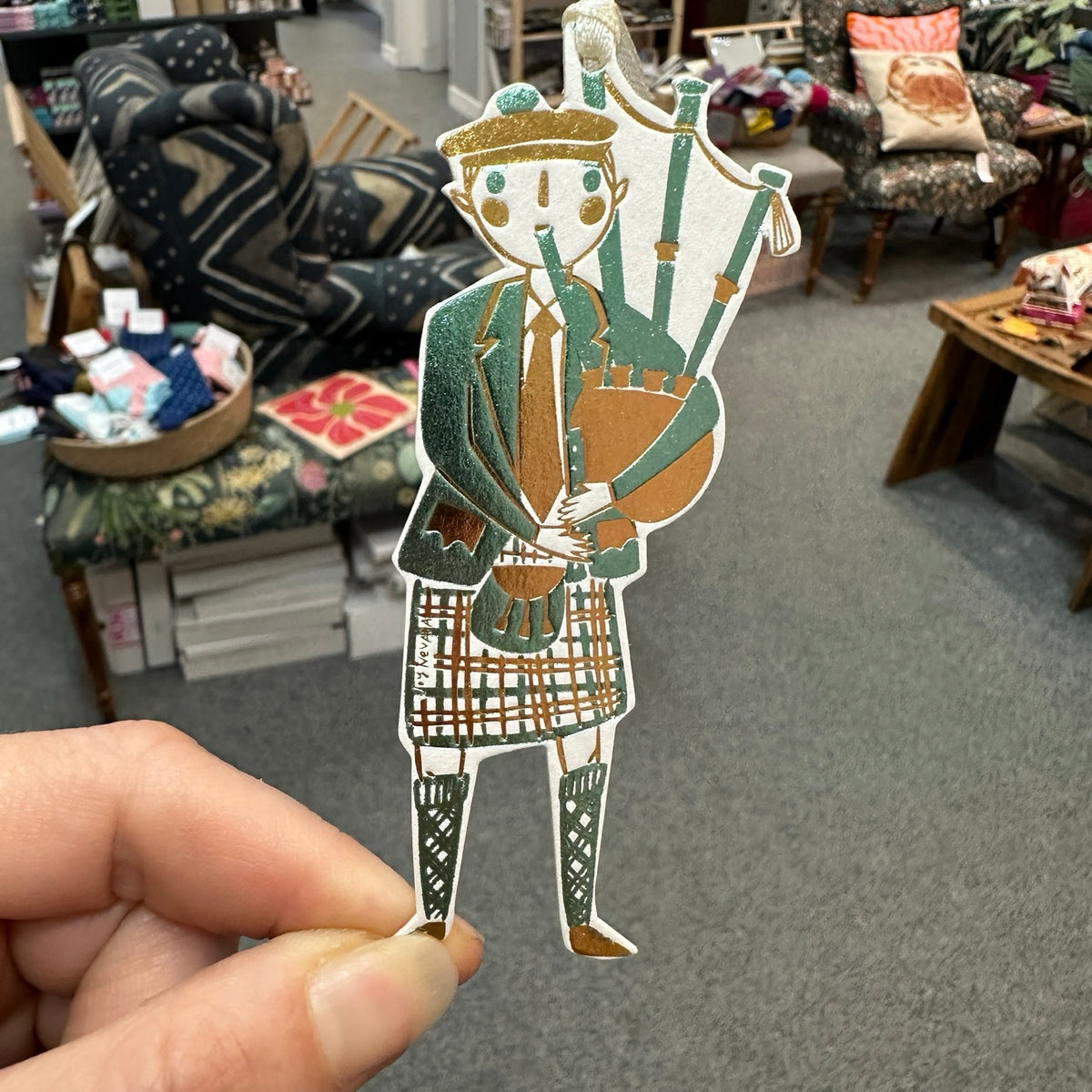 Bagpiper Letterpress Ornament