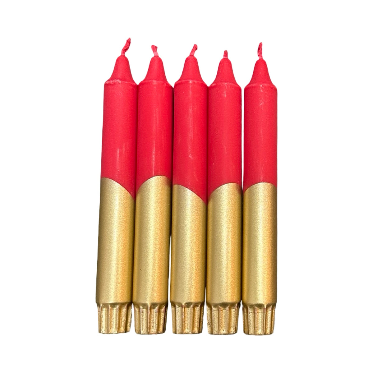 Red and Gold Metallic Handmade Dinner Candle