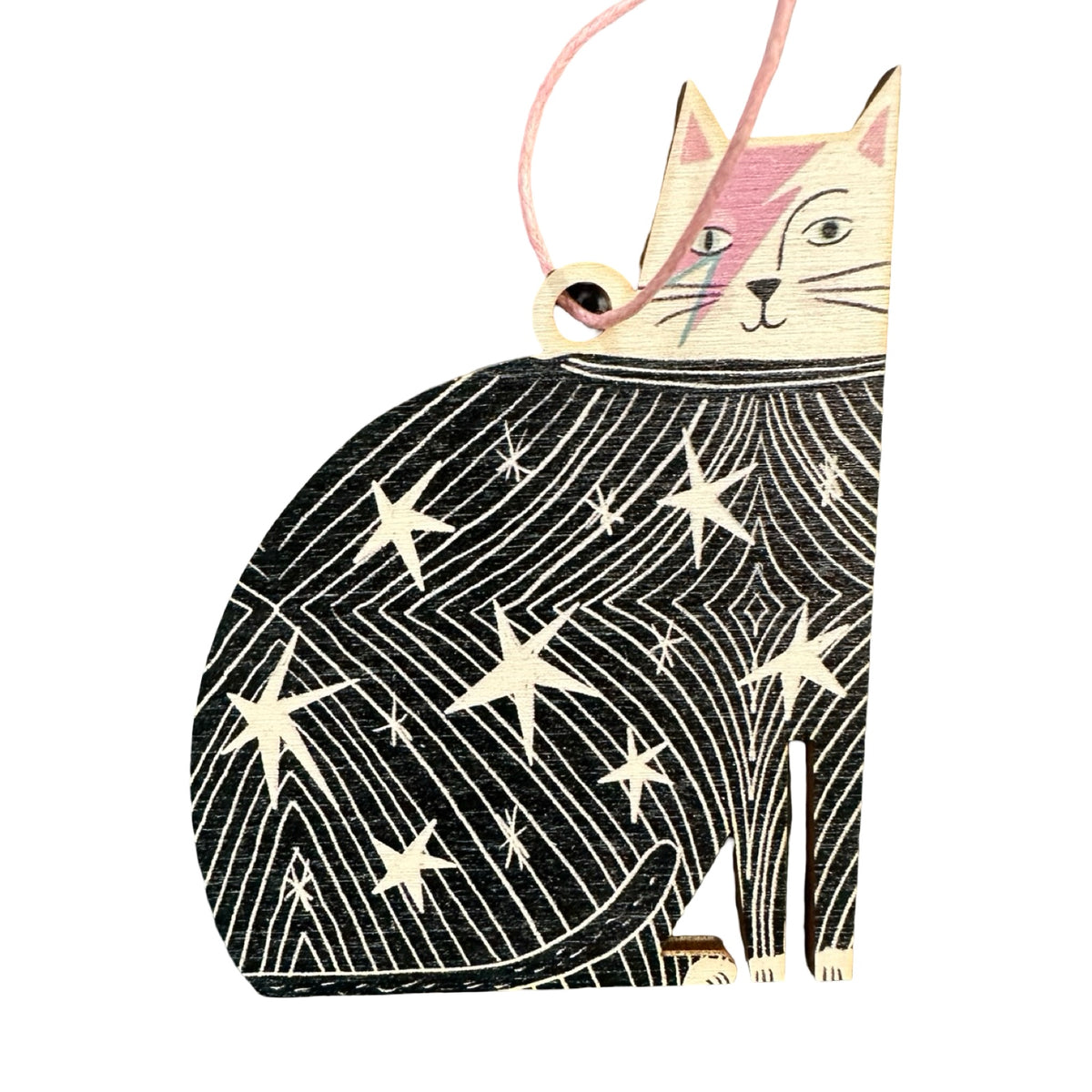 Kitty Starfluff Wooden Cat Decoration