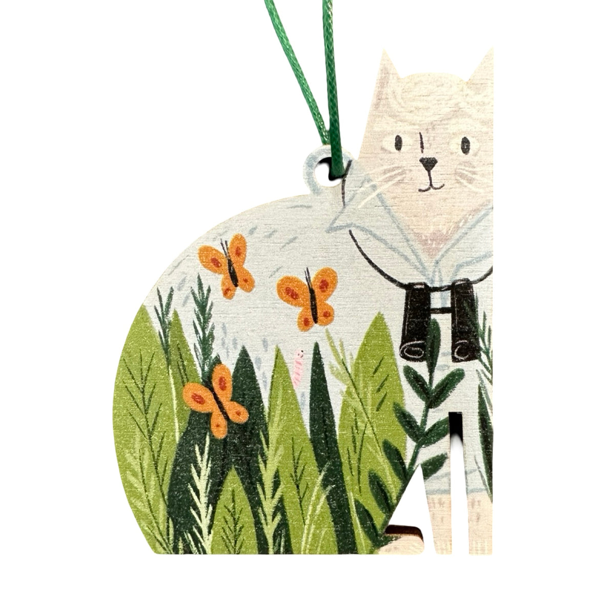 David Cattenborough Wooden Cat Decoration