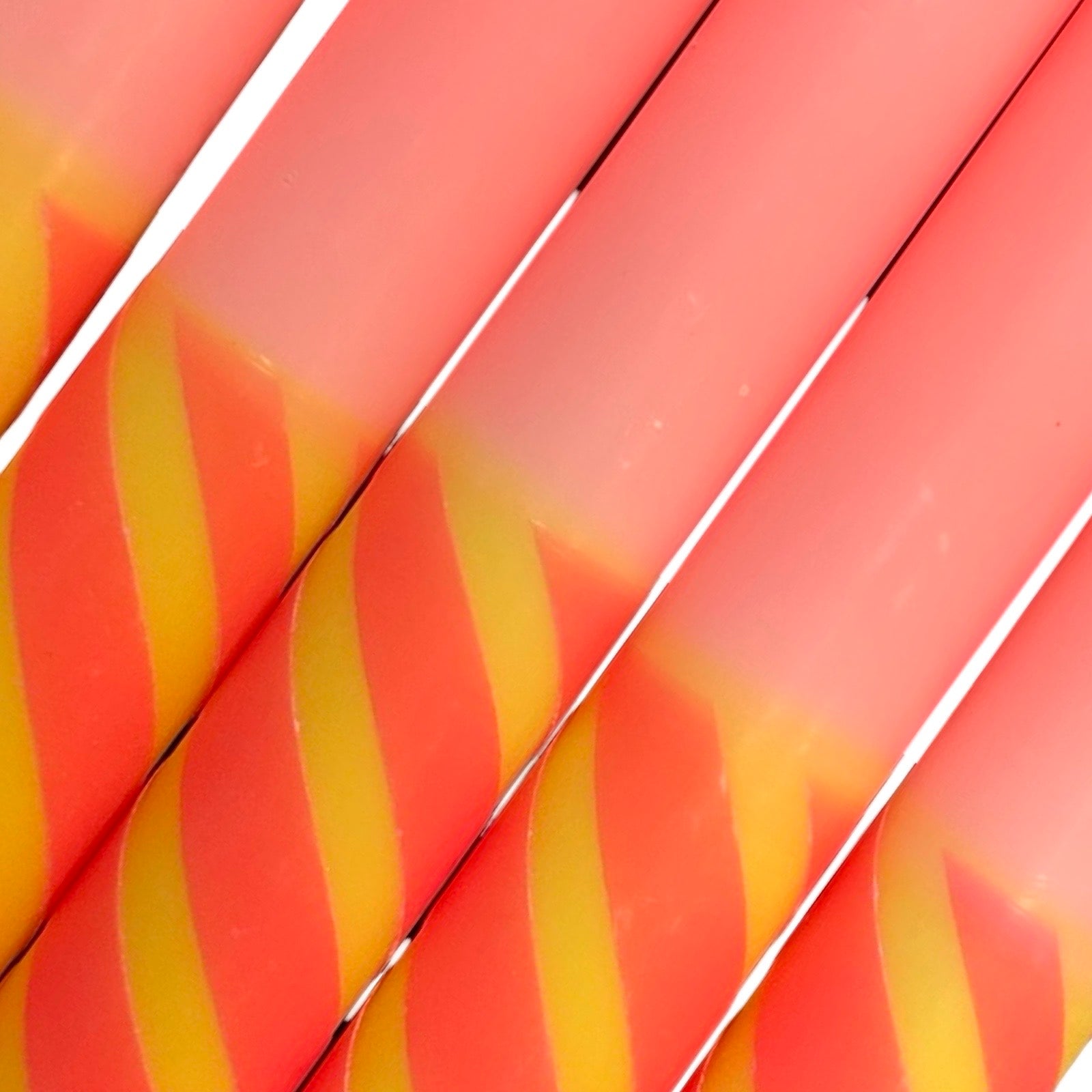 Squiggle Orange, Yellow and Pink Dinner Candle