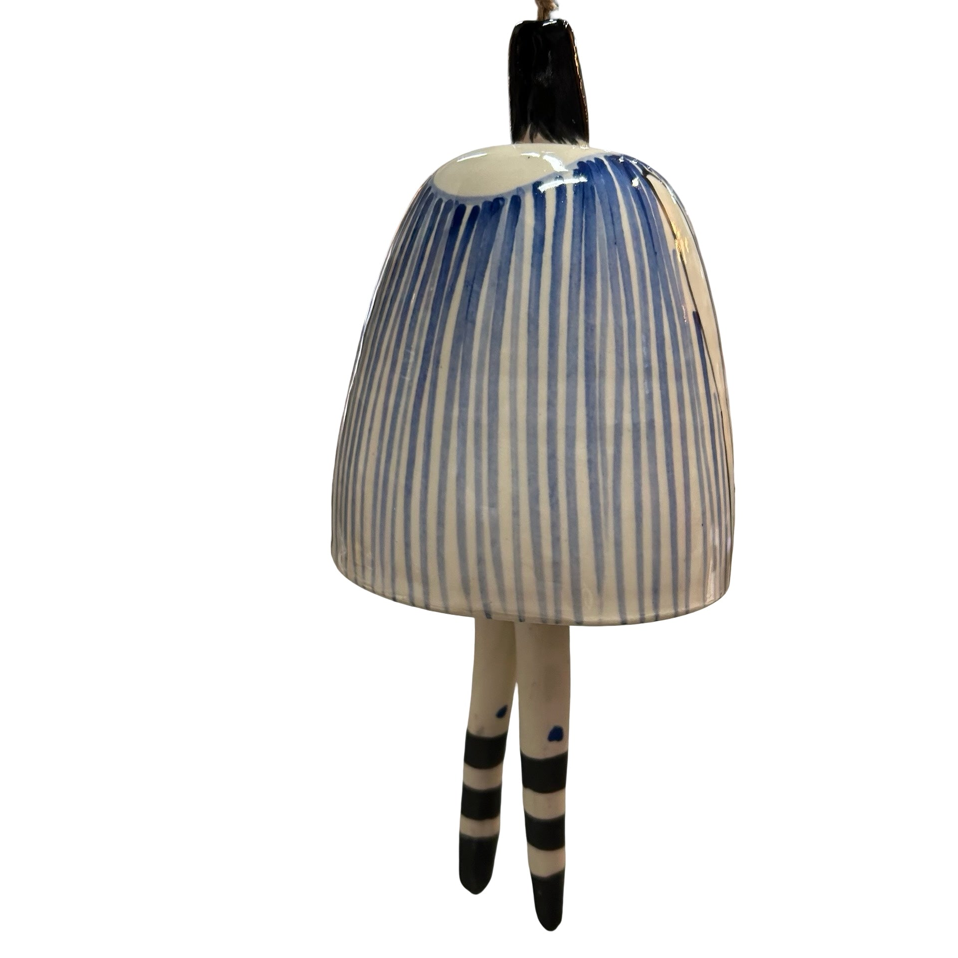 Cat Lady Blue Ceramic Bell