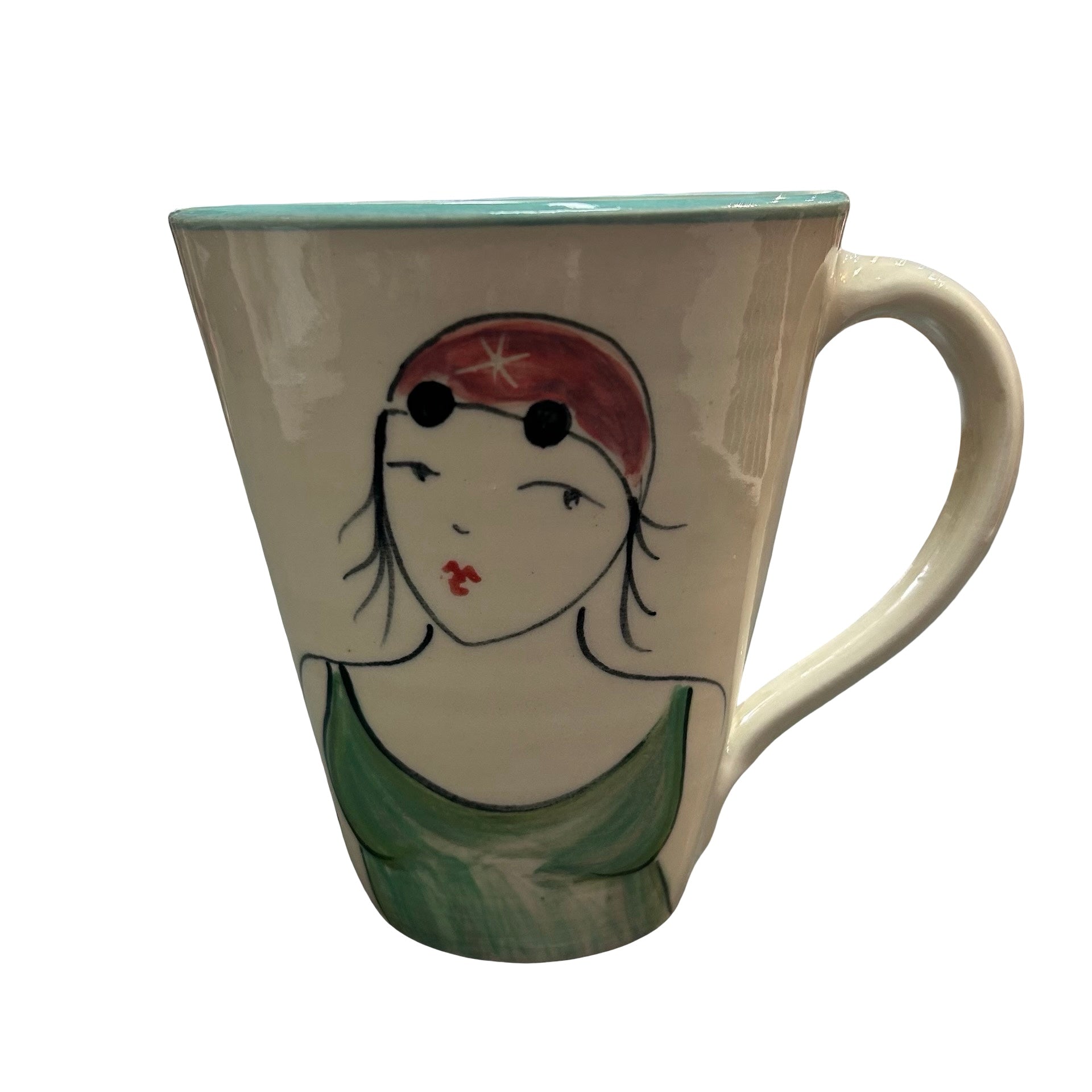 Swimmer Ceramic Mug Green