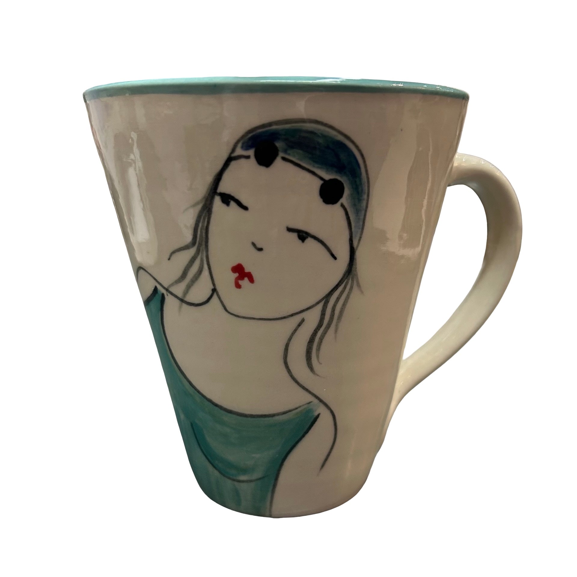 Swimmer Ceramic Mug Turquoise