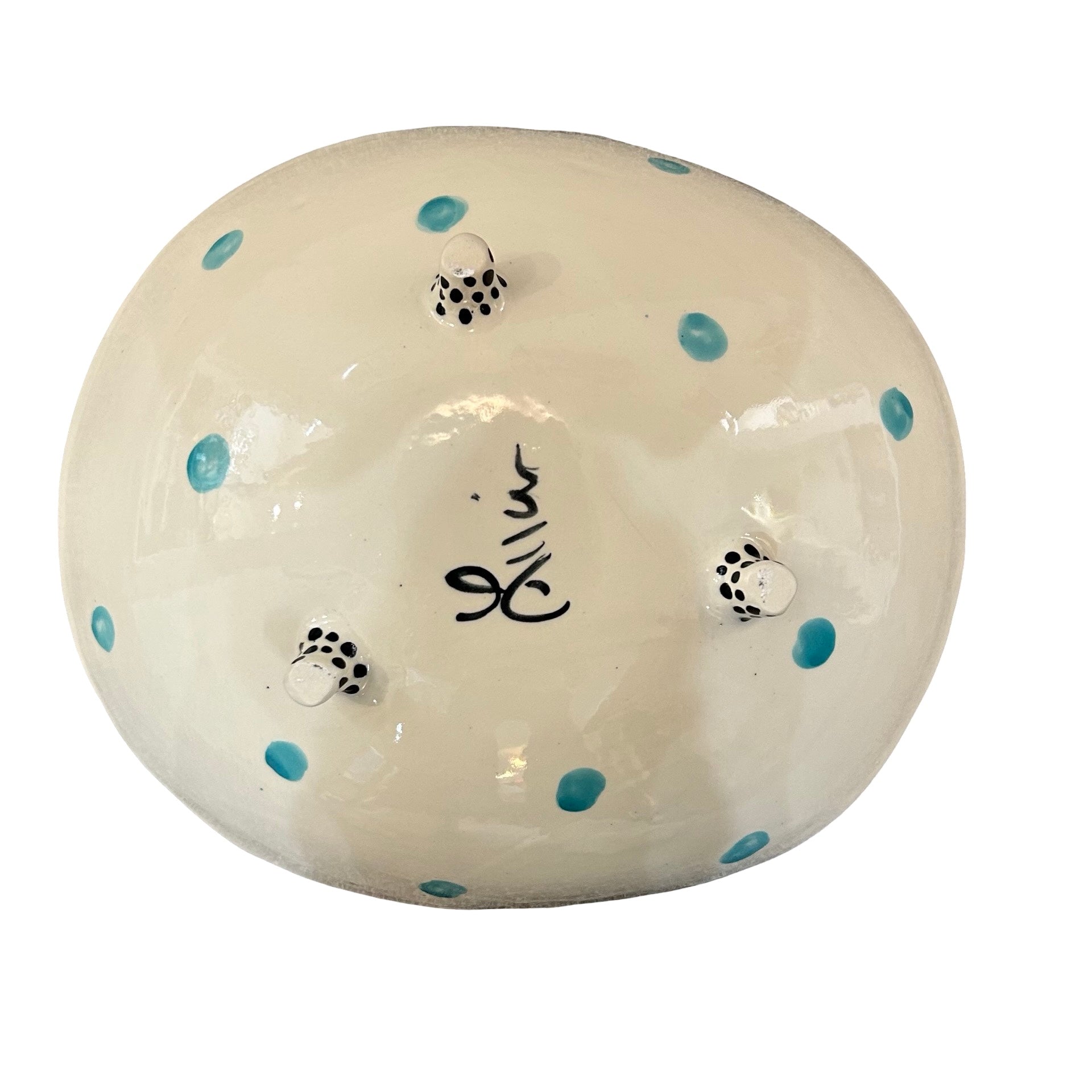 Cats Ceramic Fruit Bowl Blue