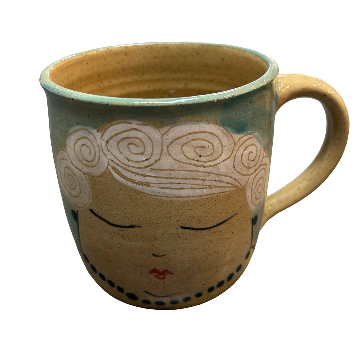 Seaside Ceramic Mug Blue and Yellow
