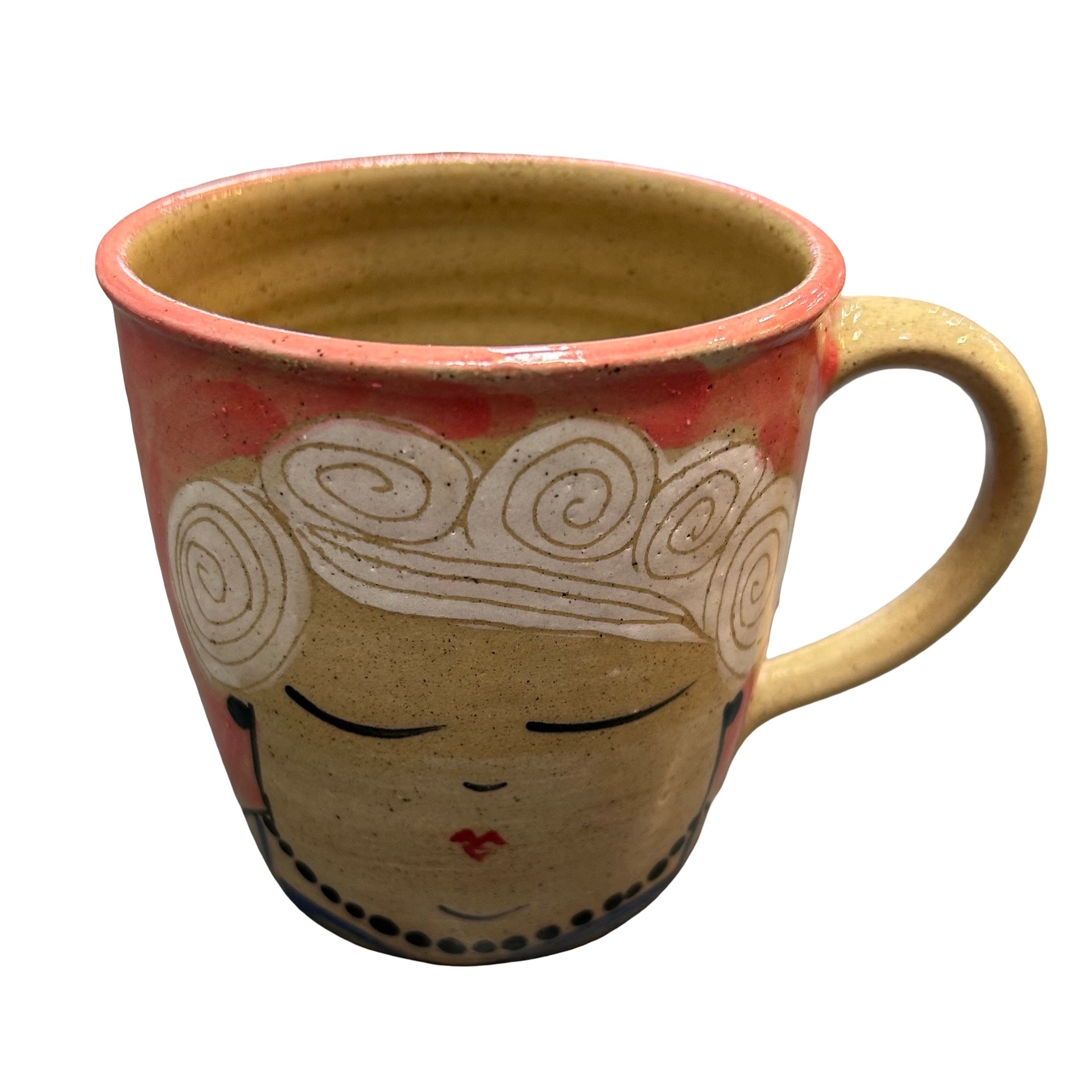 Seaside Ceramic Mug Pink and Blue