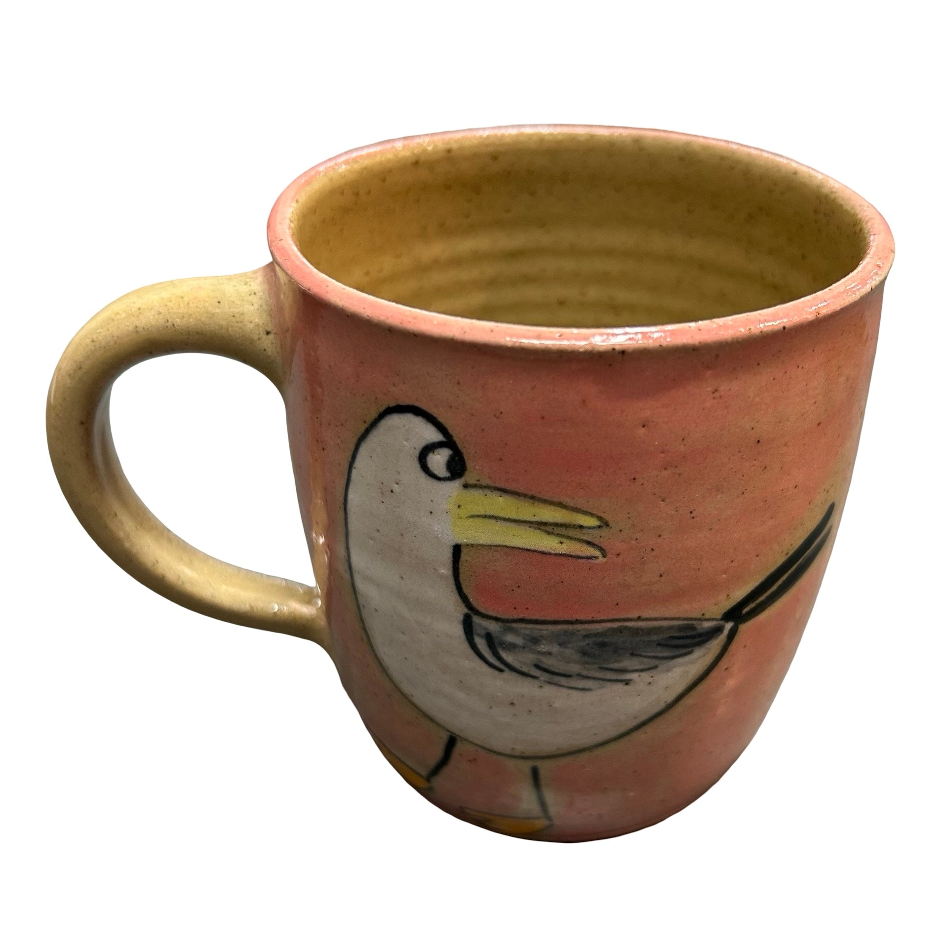 Seaside Ceramic Mug Pink and Green