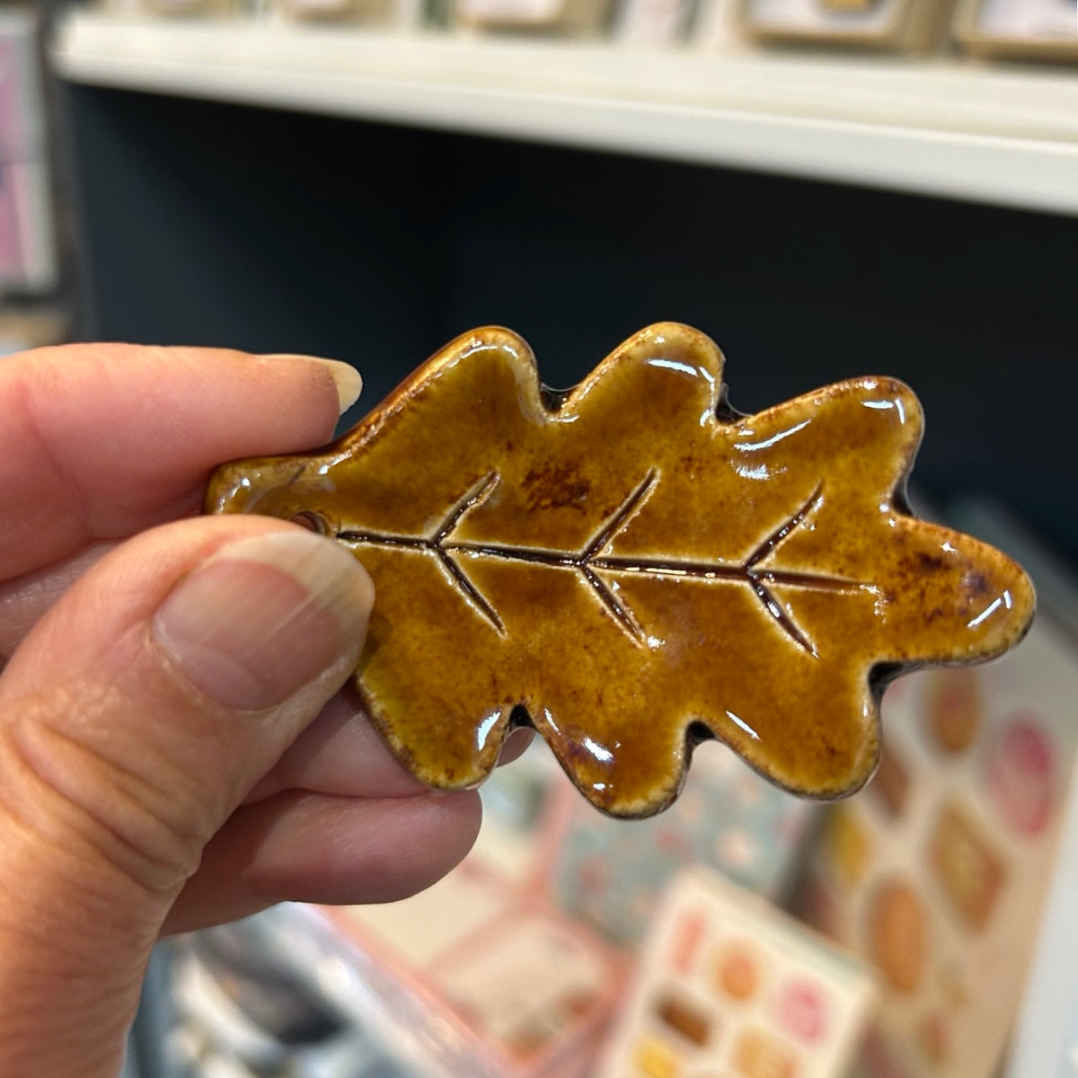 Oak Leaf Ceramic Incense Holder