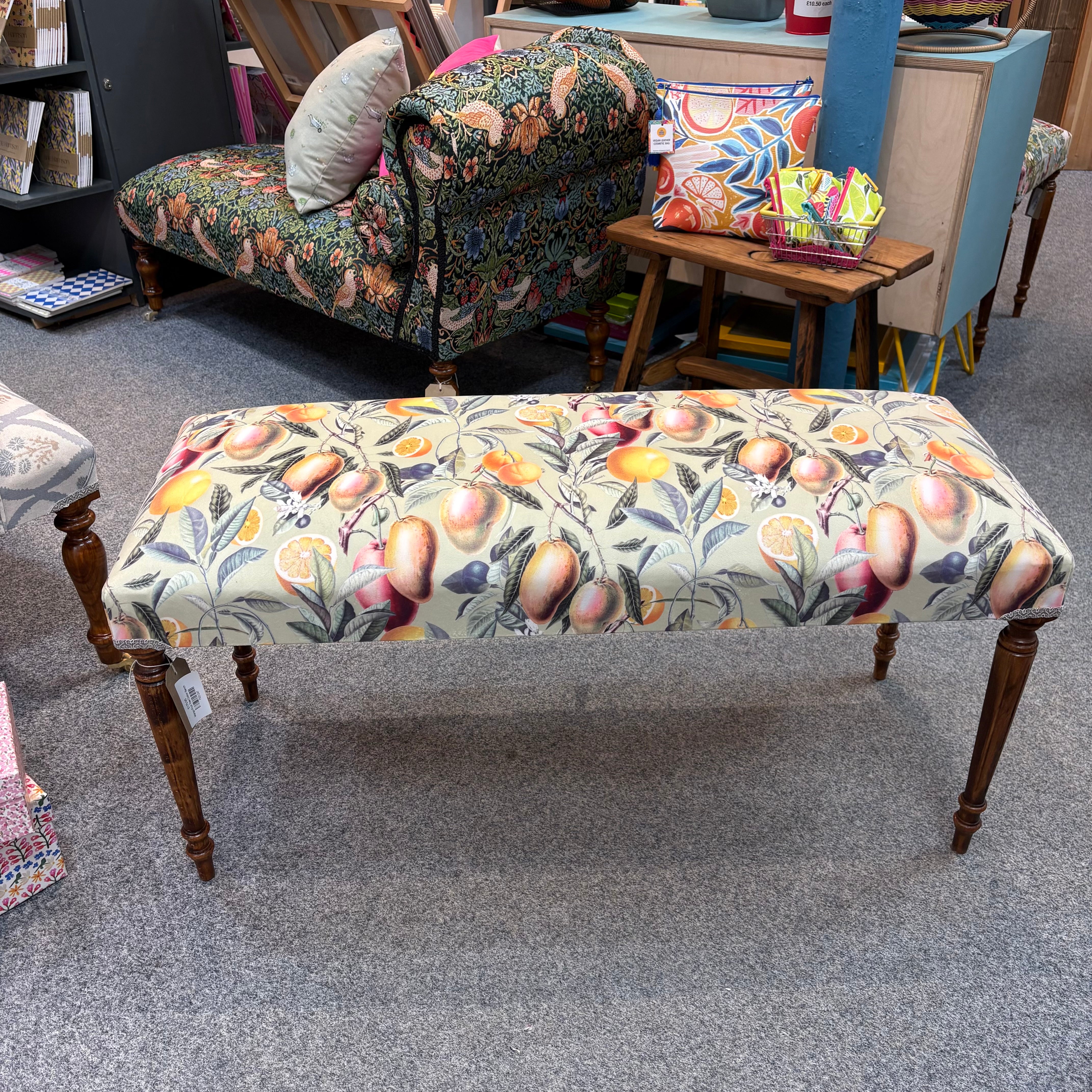 Mango Fruit Tree Velvet Bench
