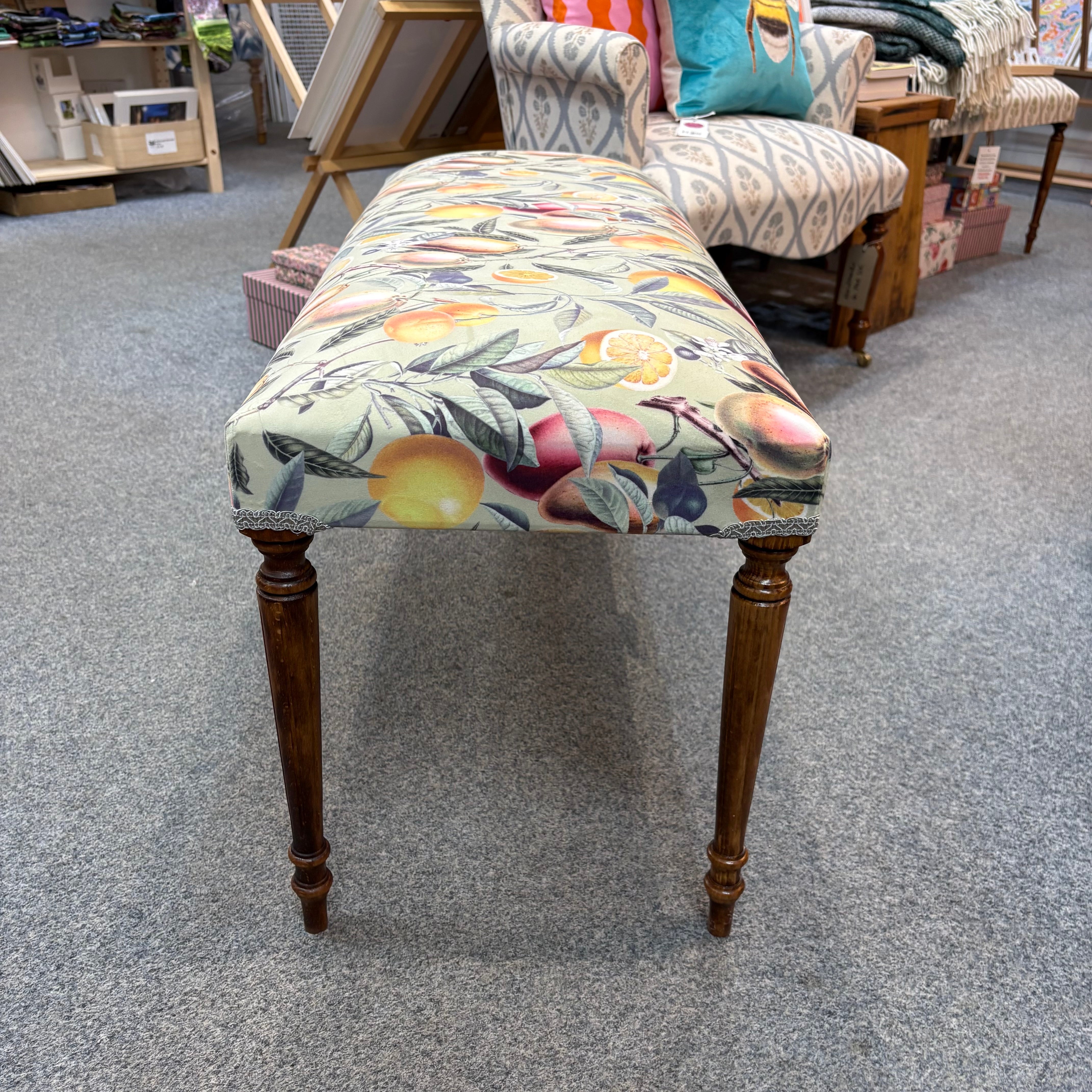 Mango Fruit Tree Velvet Bench