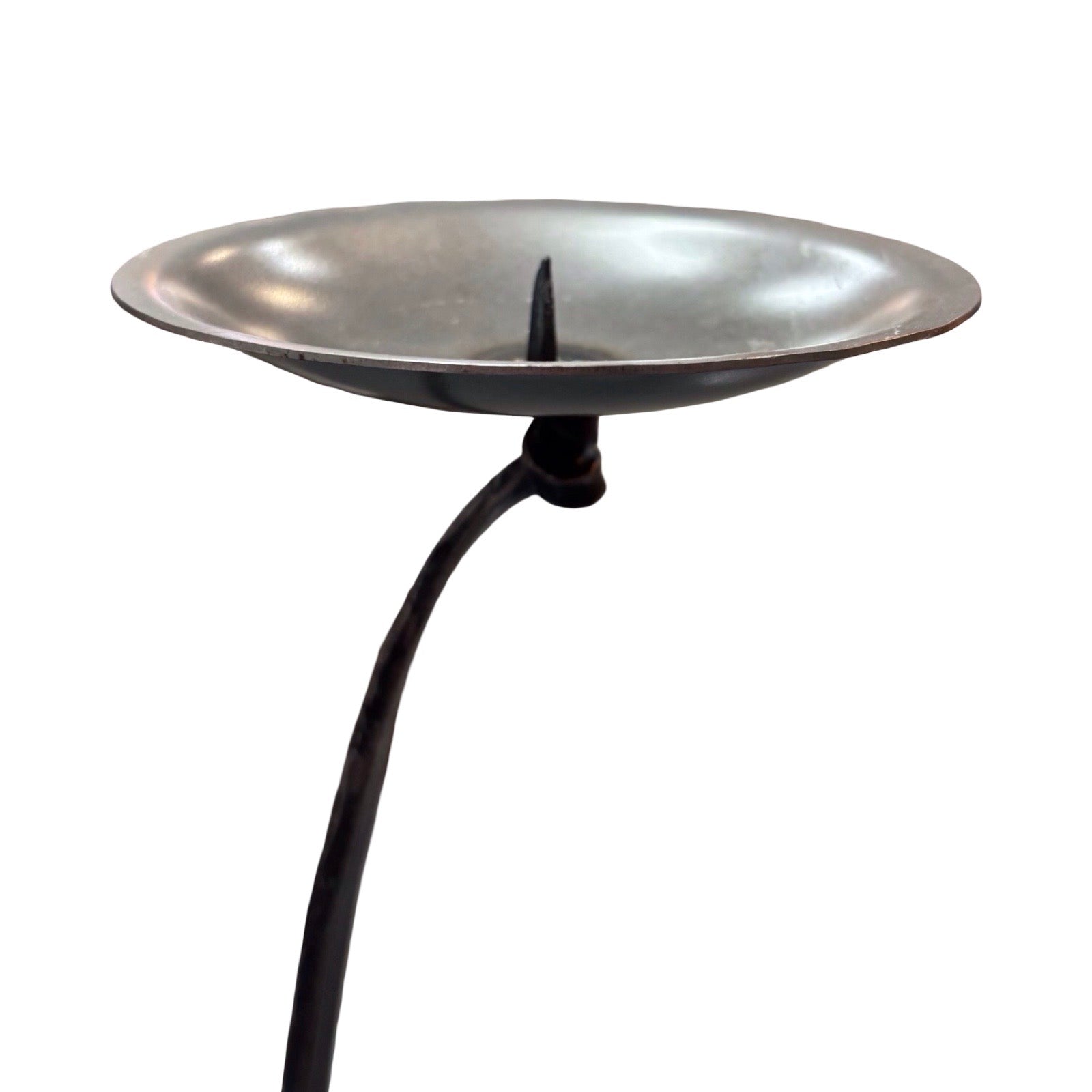 Flat Swirl Steel Candlestick