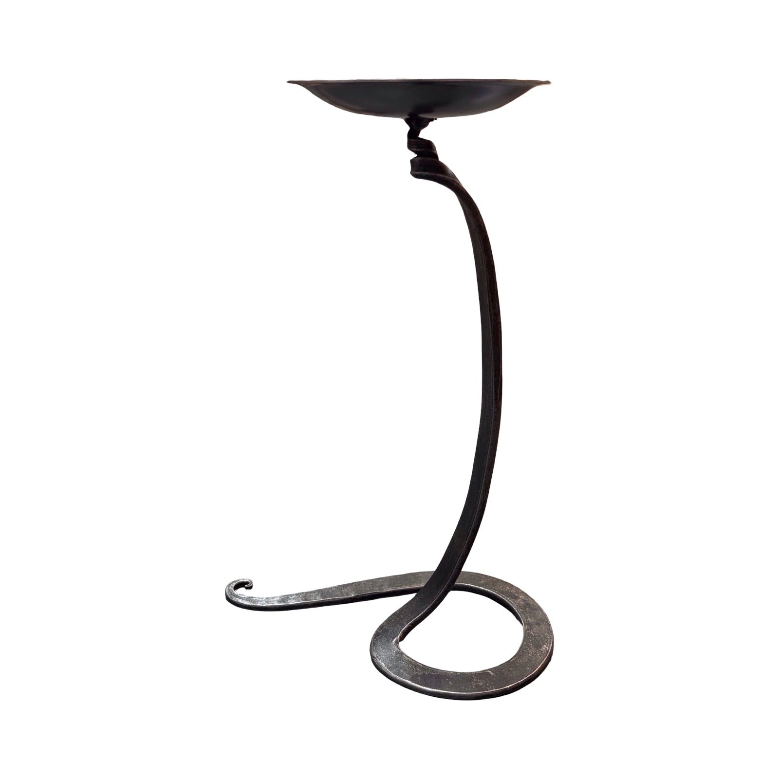 Flat Swirl Steel Candlestick