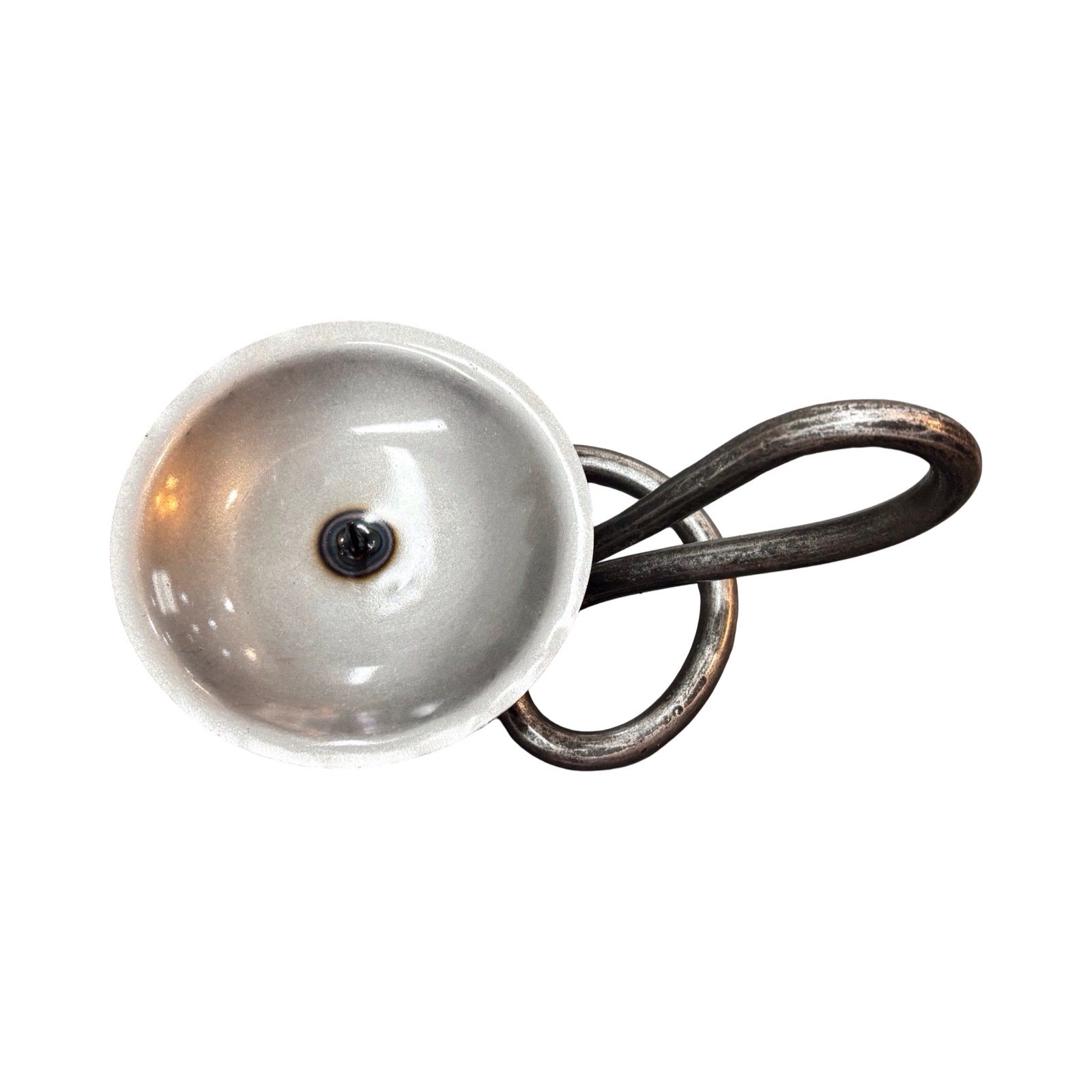 Single Round Steel Candlestick