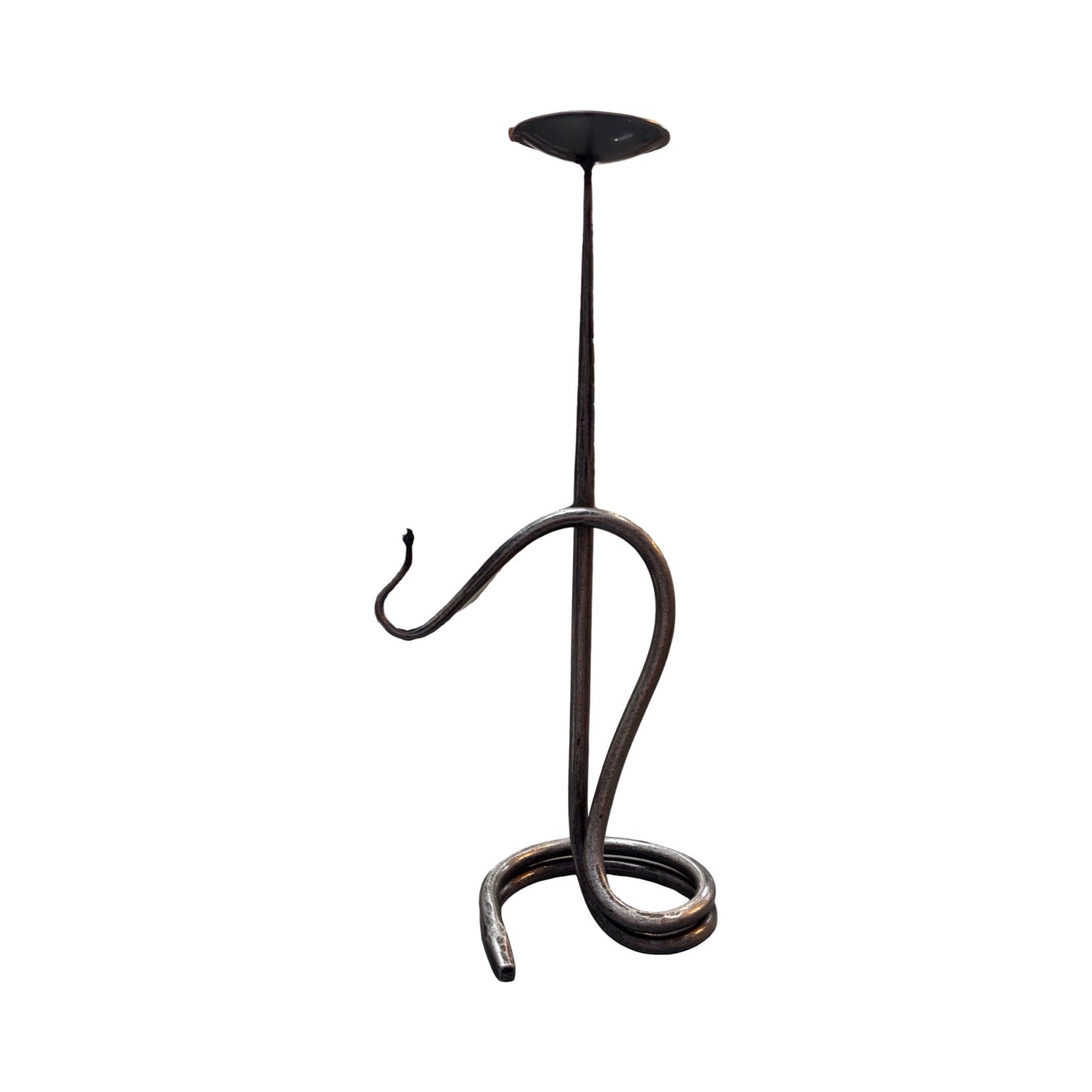 Double Round Steel Candlestick