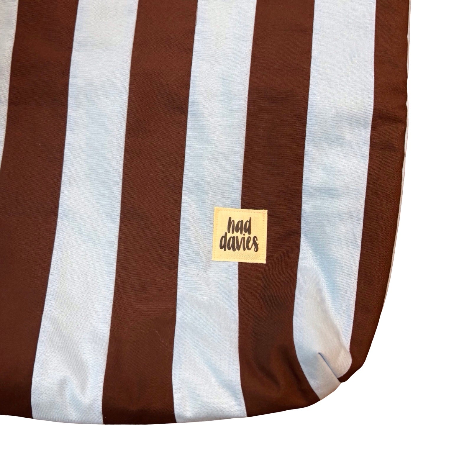 Blue and Brown Stripe Tote Bag