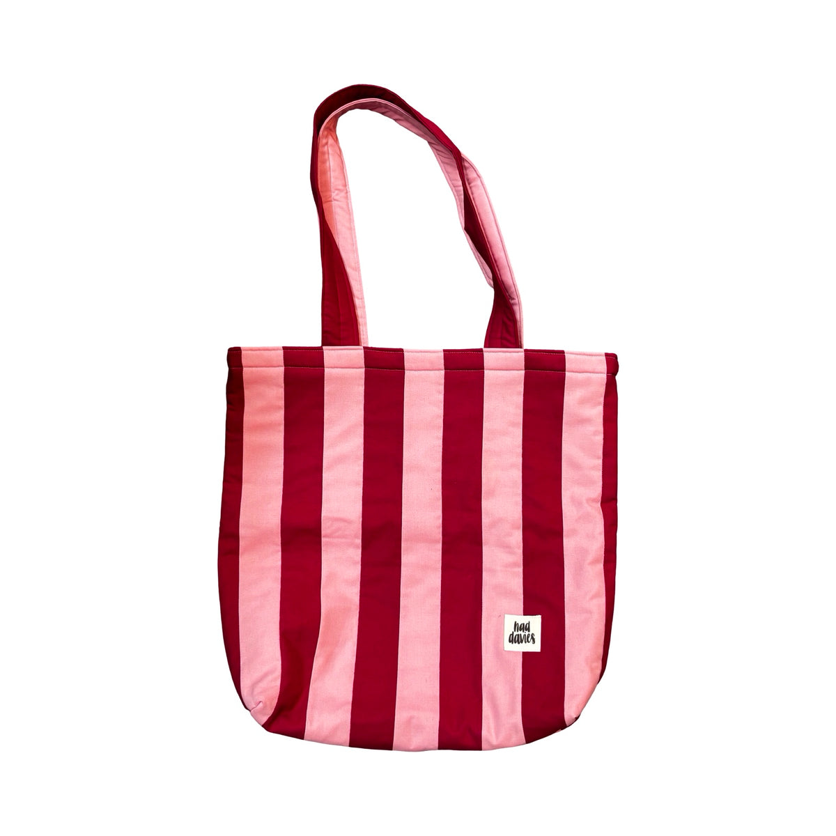 Pink and Red Stripe Tote Bag