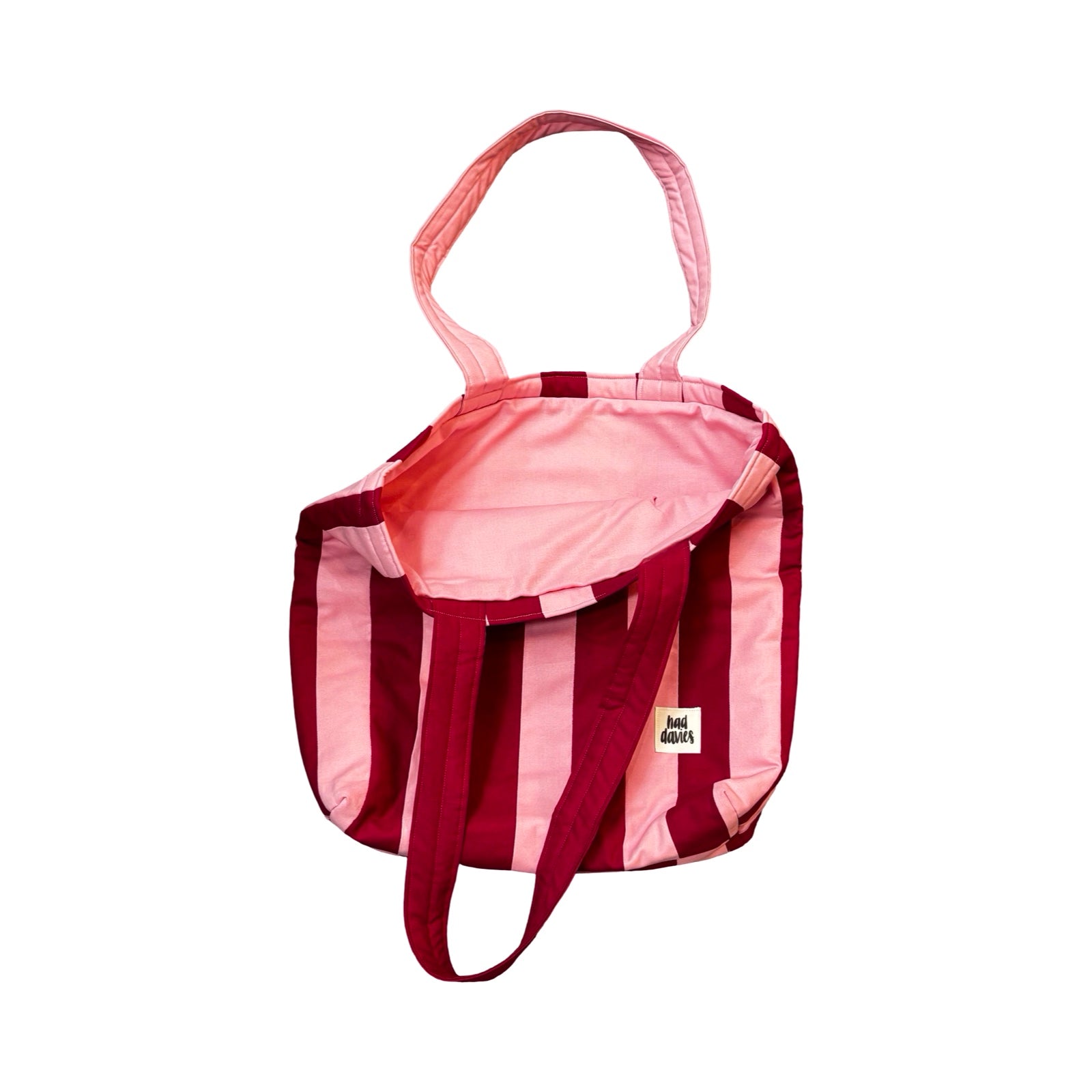 Pink and Red Stripe Tote Bag