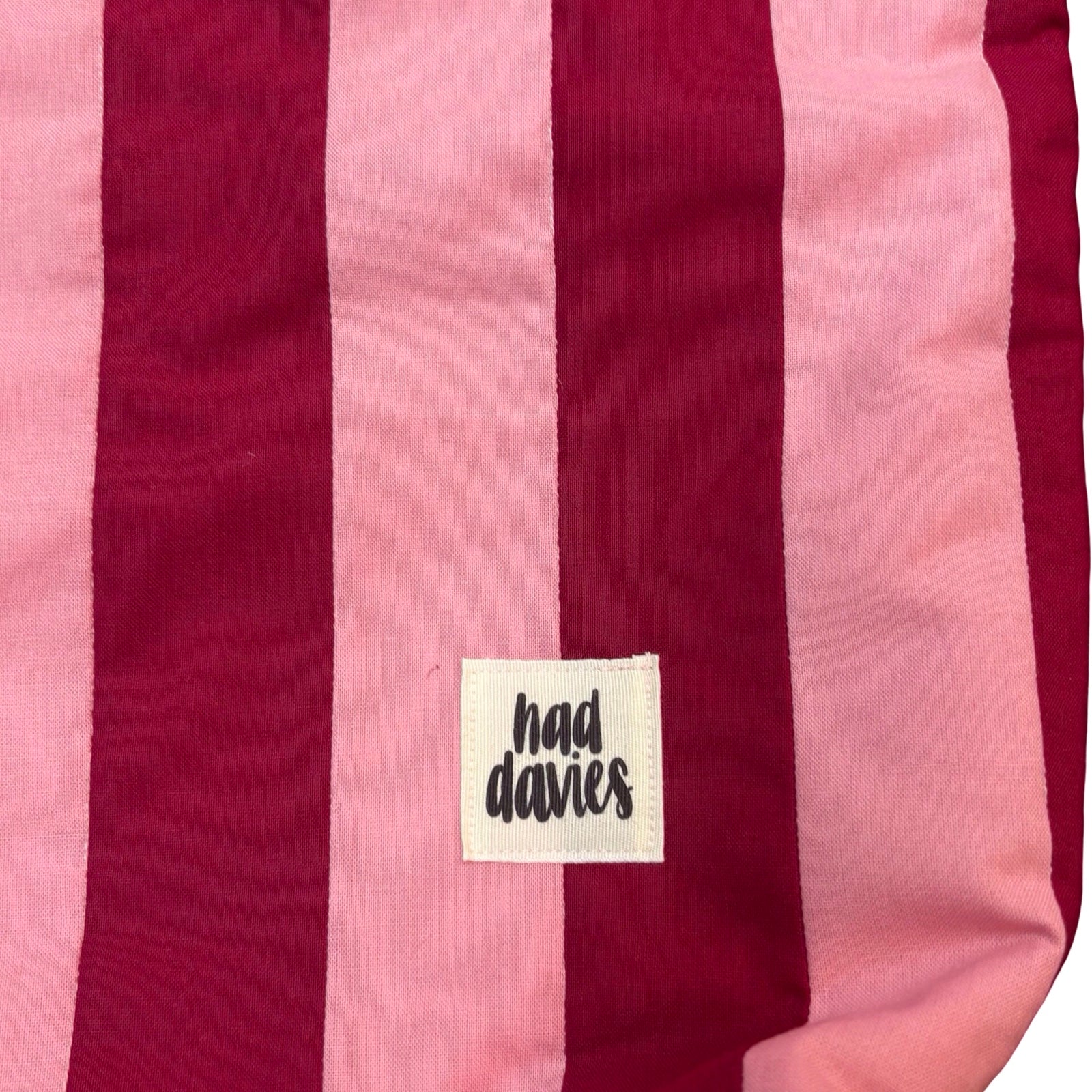 Pink and Red Stripe Tote Bag