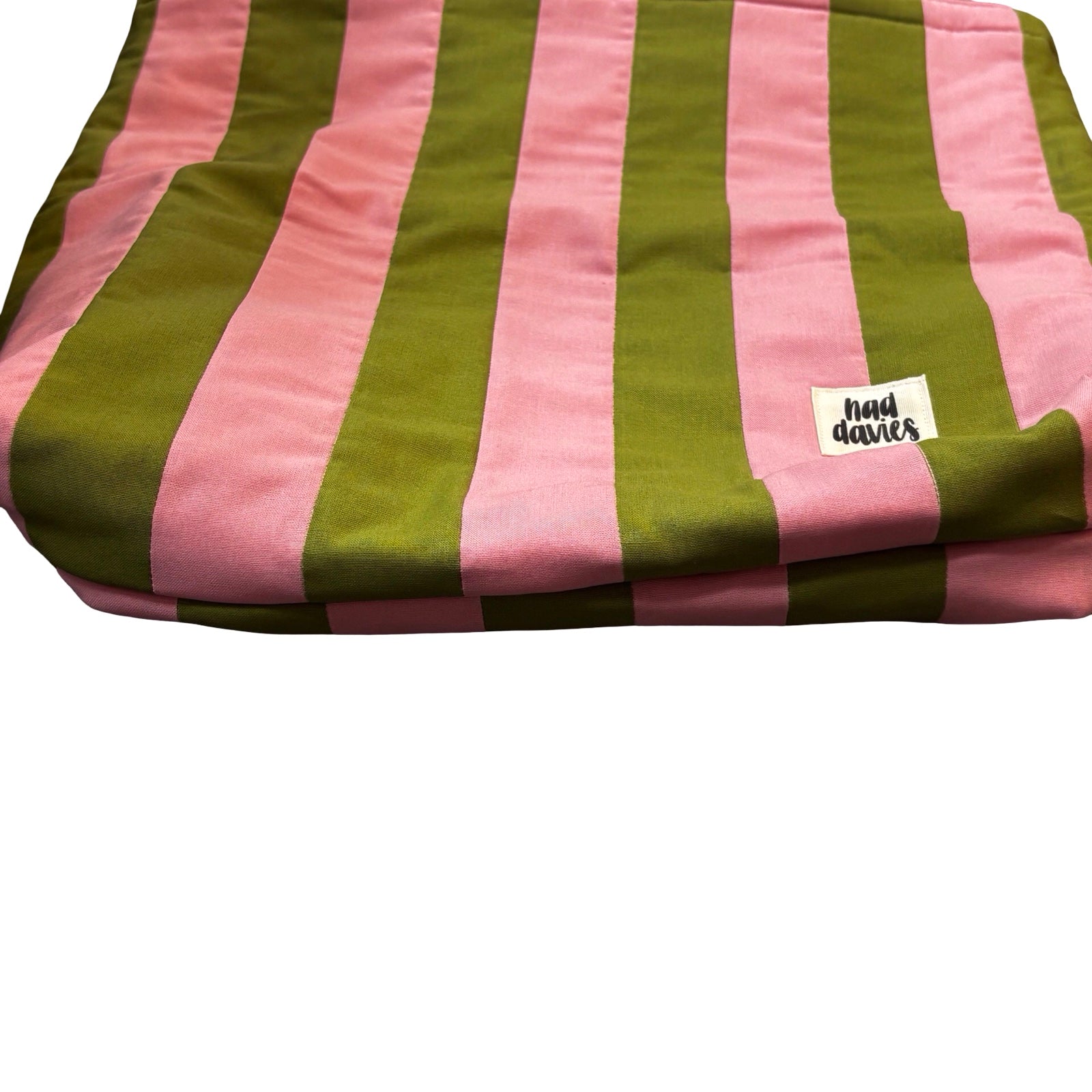 Pink and Green Stripe Tote Bag