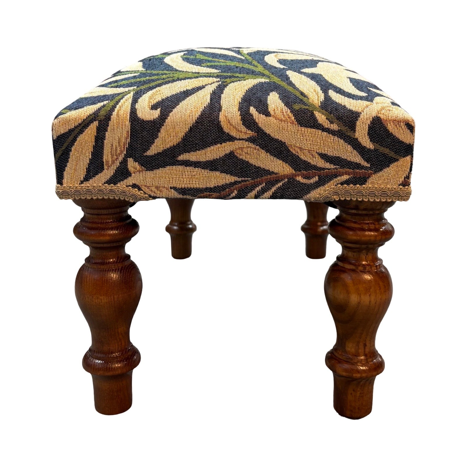 William Morris Willow Navy Footstool