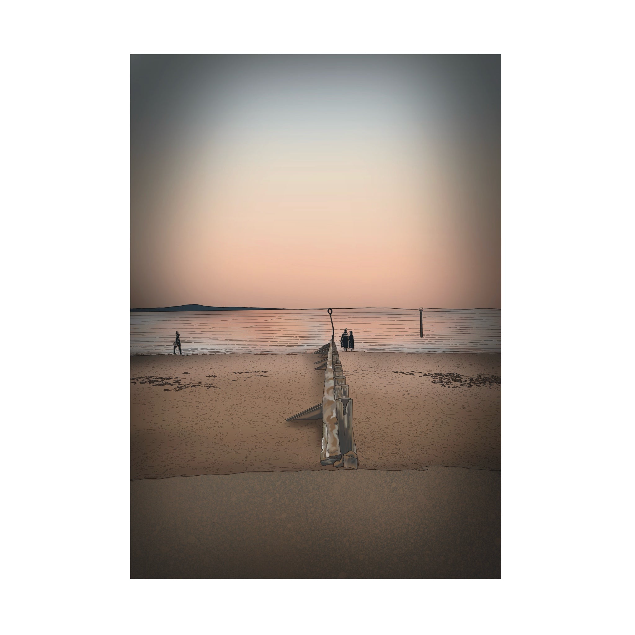 Portobello Beach Sunset Edinburgh Art Print