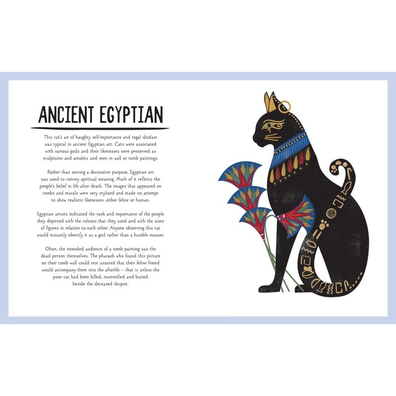 A page from the History of Art in Cats book about Ancient Egyptian art