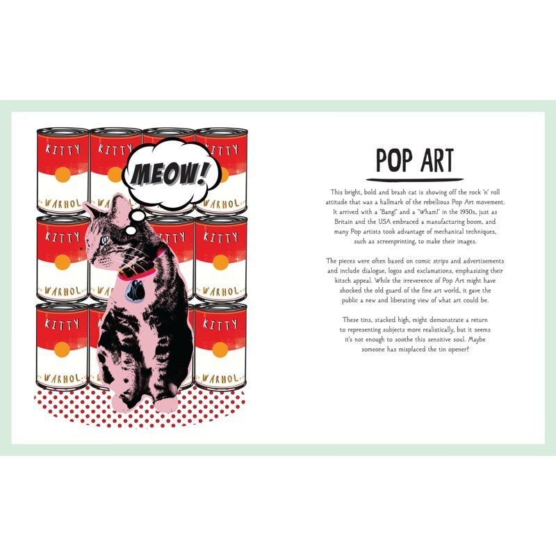 A page from the History of Art in Cats book about Pop Art