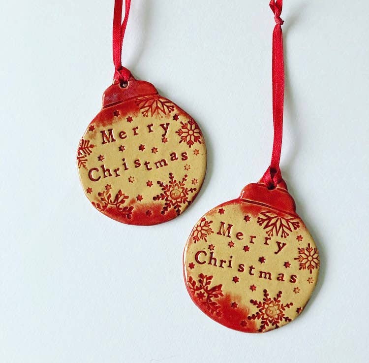 Merry Christmas Bauble Ceramic Decoration