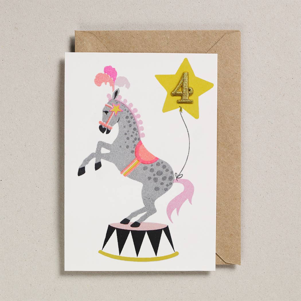 4th Birthday Card Circus Horse
