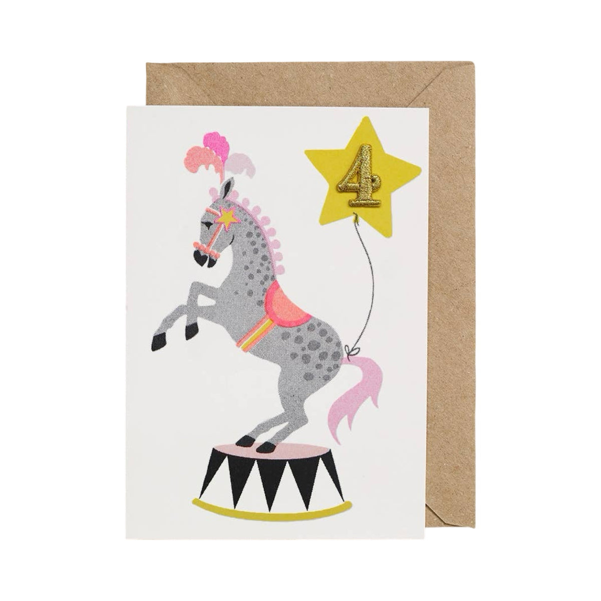 4th Birthday Card Circus Horse