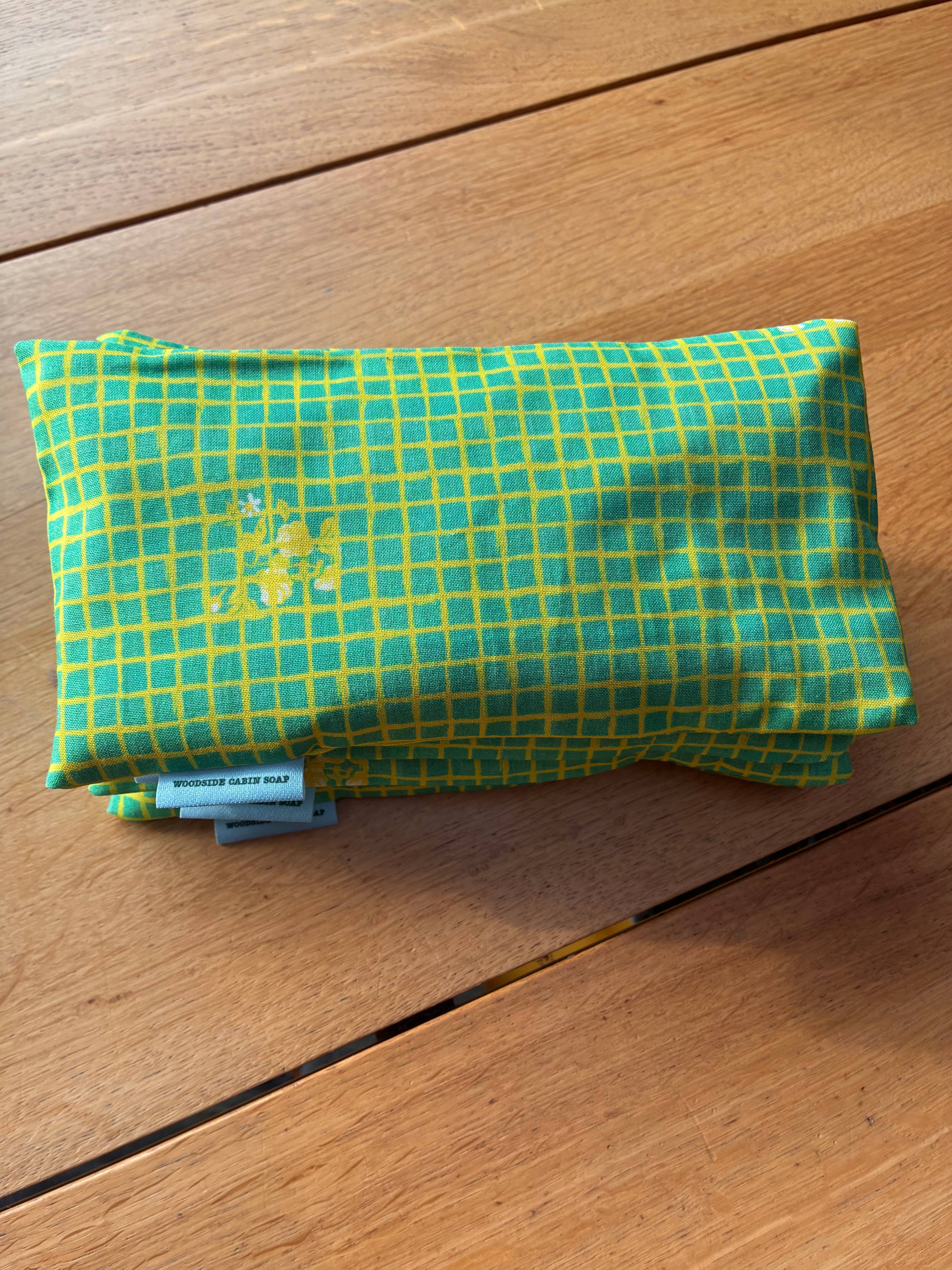 Green Grid Lavender Eye Pillow