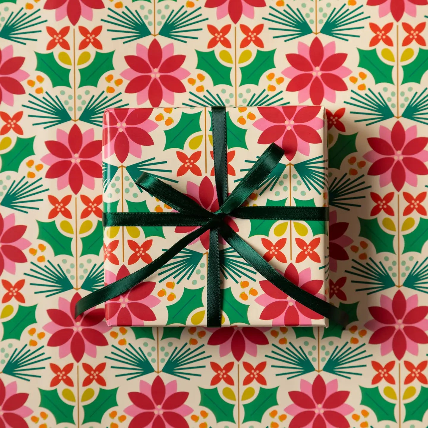 Poinsettia Gift Wrap Roll