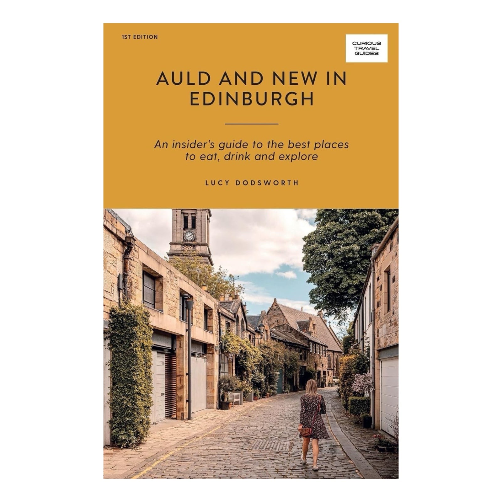 Book cover of 'Auld and New in Edinburgh' with a street scene in Edinburgh on the cover.