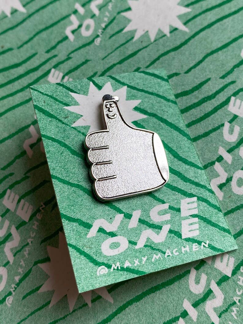 Nice One Thumb Pin Badge