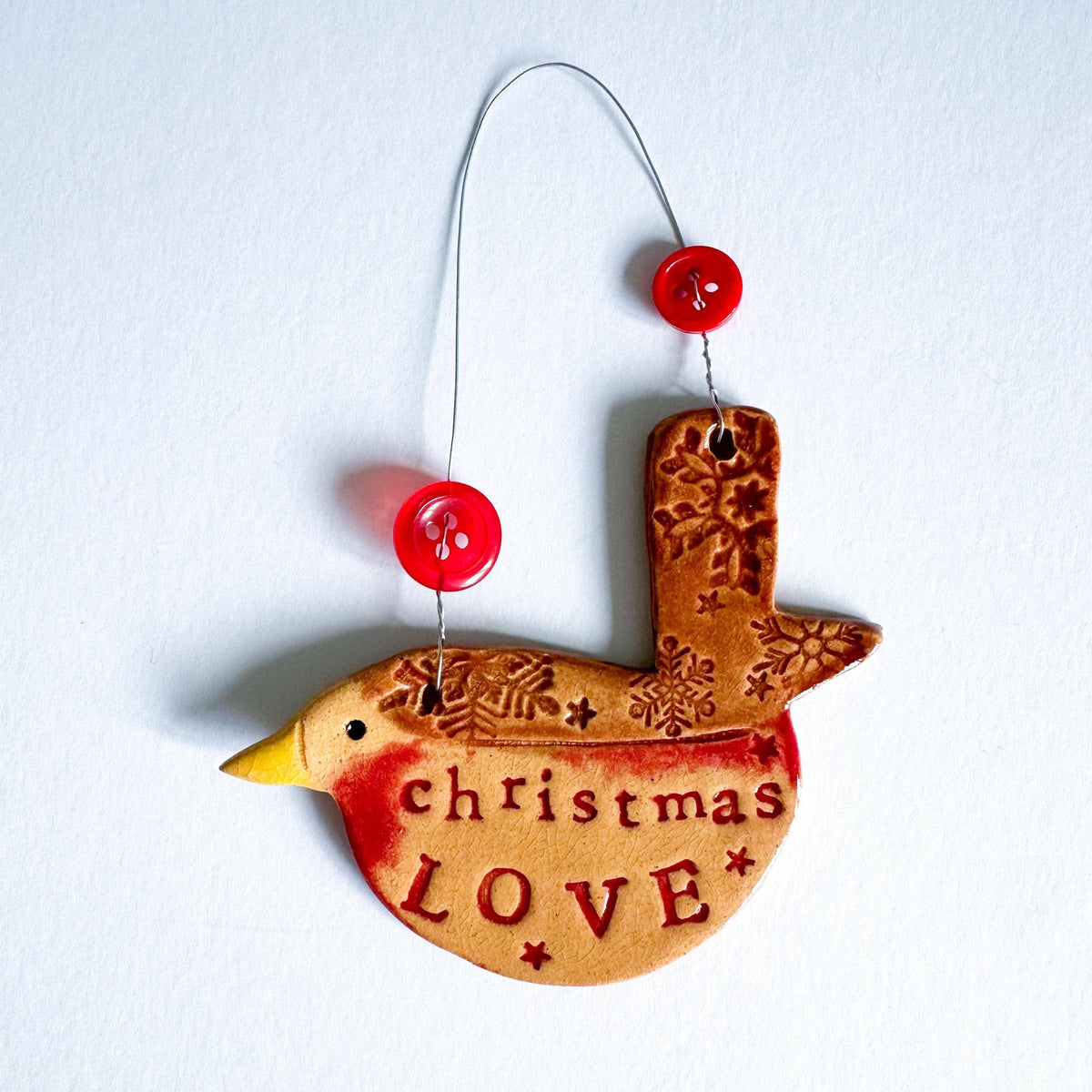 Christmas Love Robin Ceramic Decoration