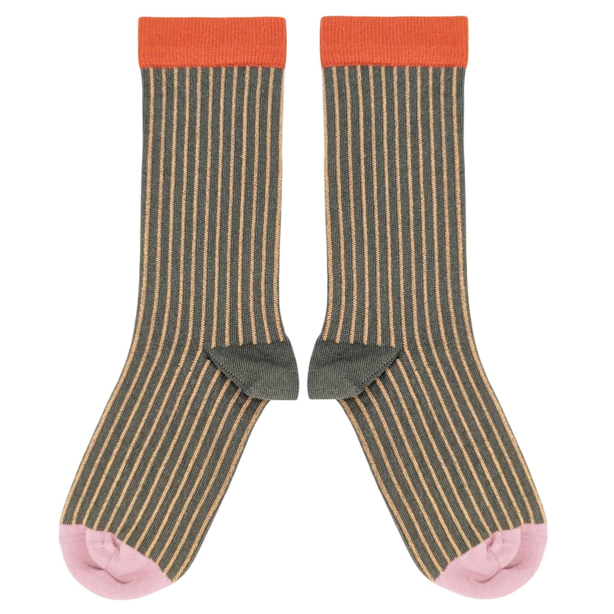 Grey Pinstripe Ladies Socks
