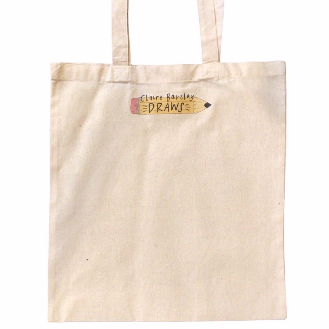 The back of a Claire Barclay Draws tote bag.
