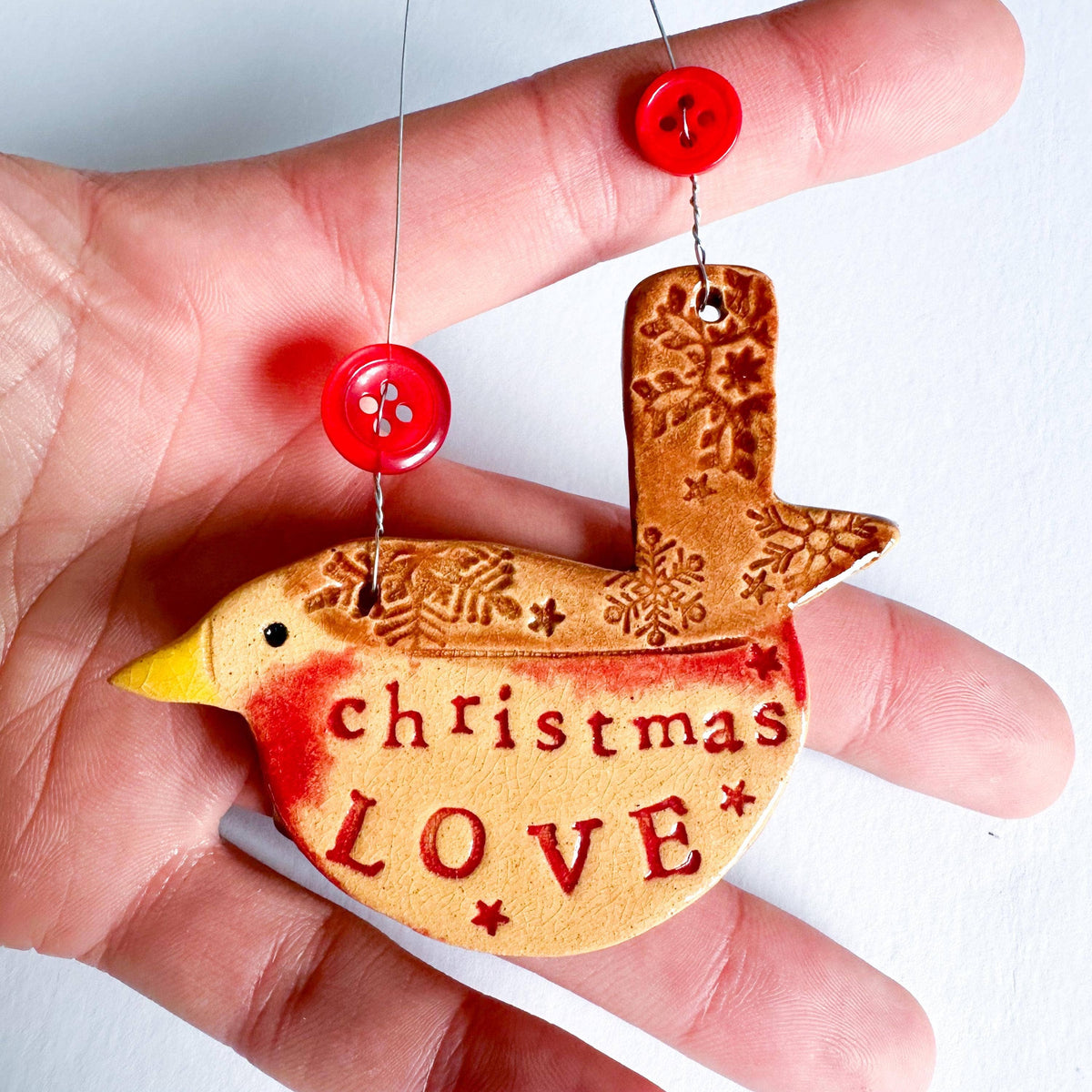 Christmas Love Robin Ceramic Decoration