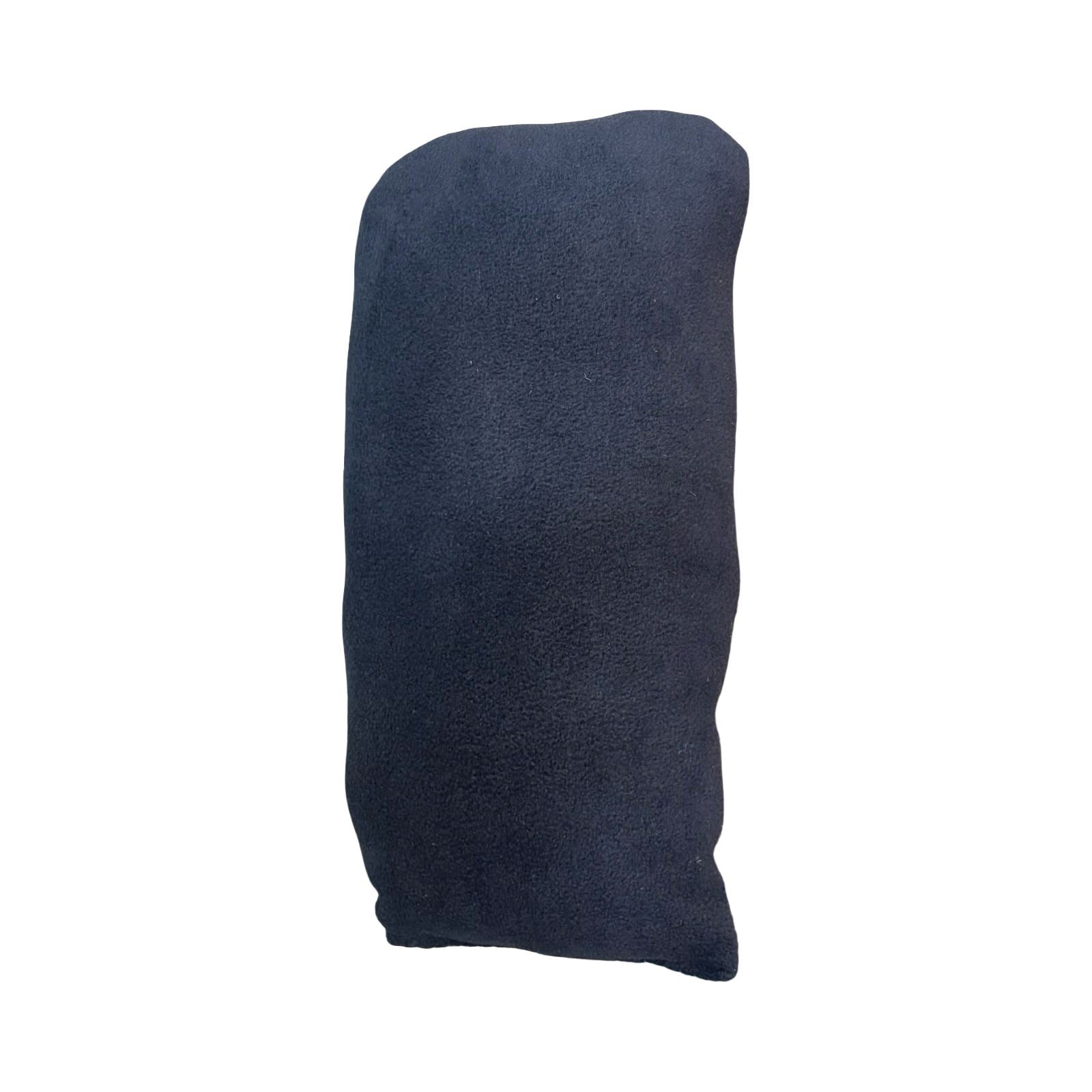 Dark blue pillow on a white background.