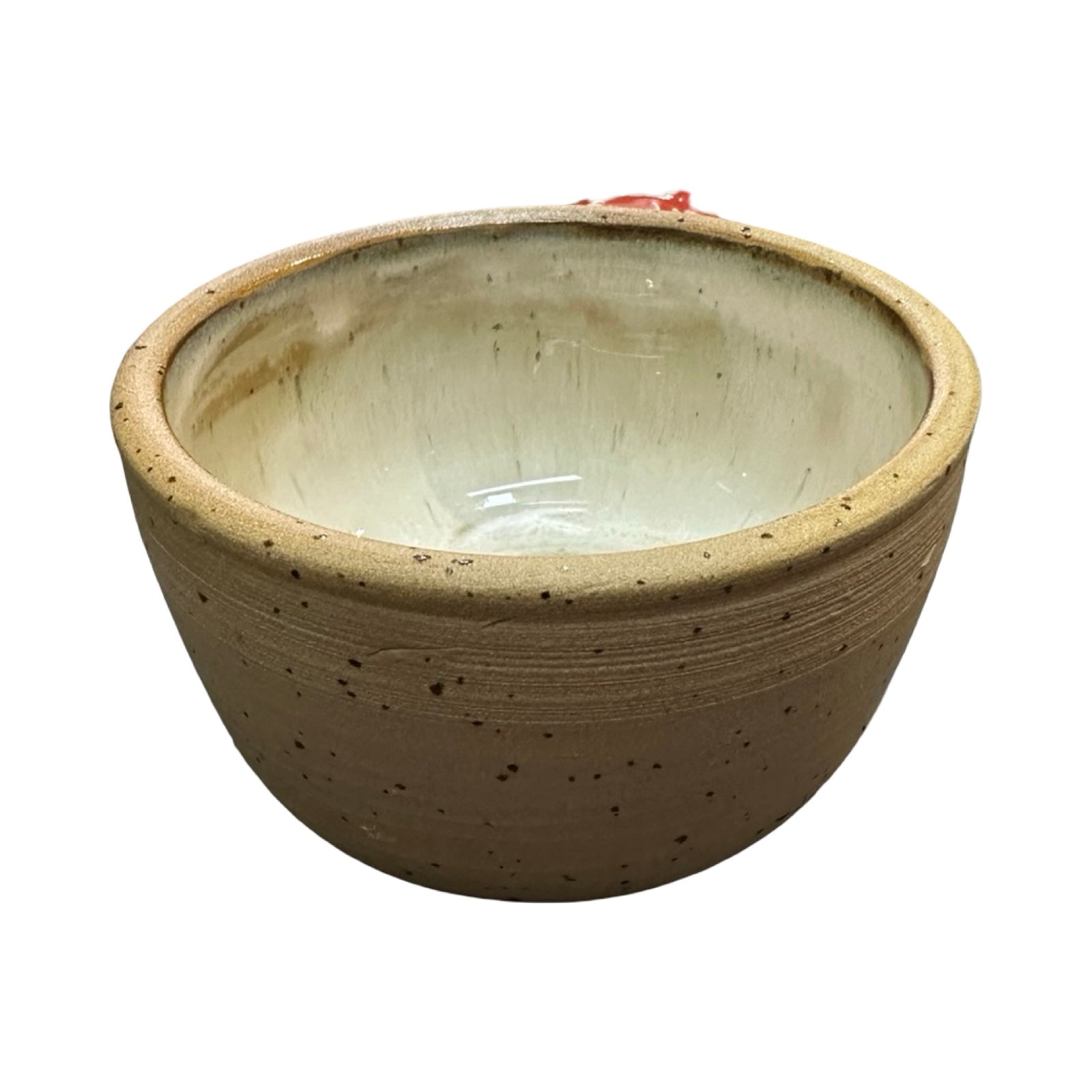 Ceramic trinket dish with textured exterior on a white background.