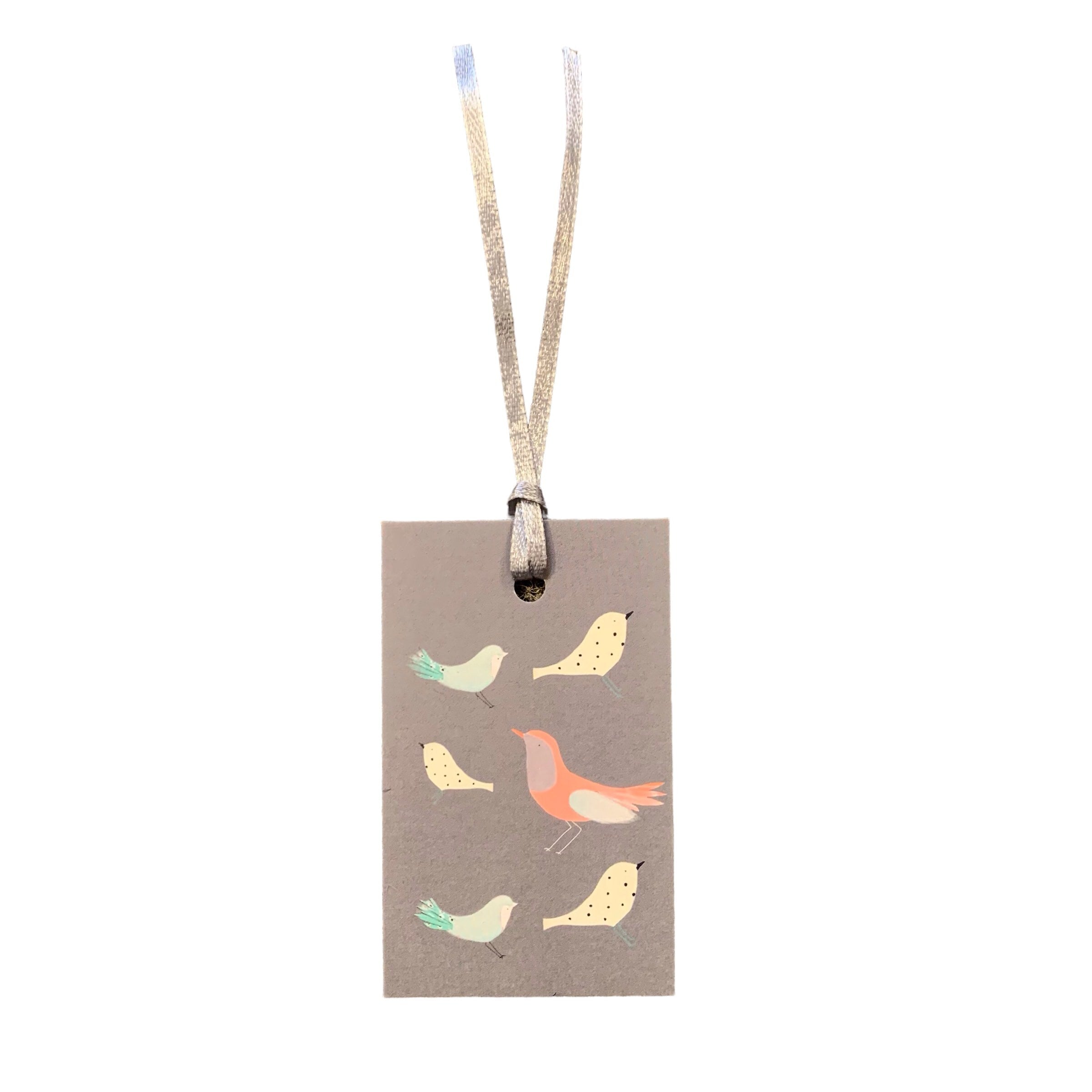 Grey bird illustration singular gift tag.
