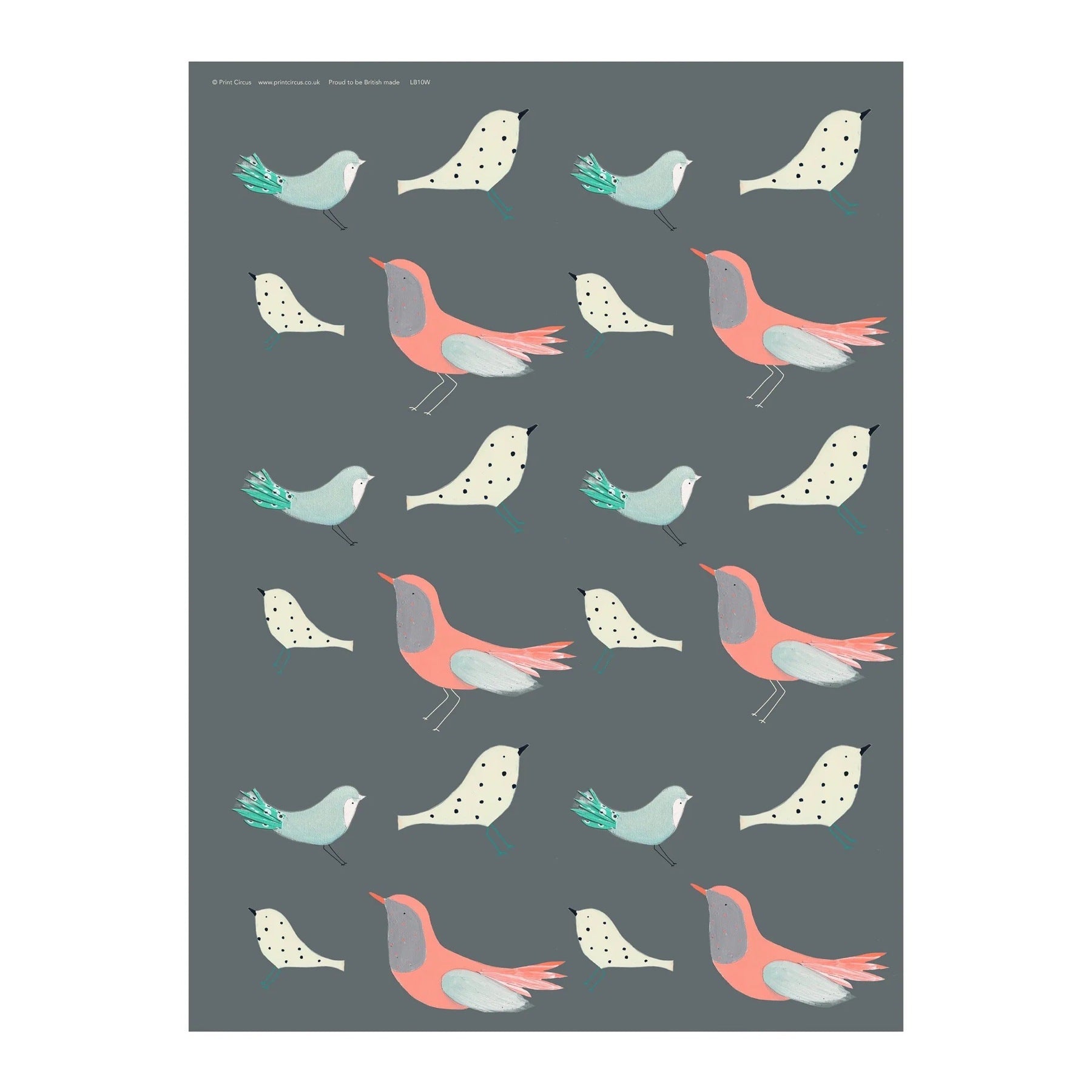 Gorgeous bird repeat pattern wrapping paper.