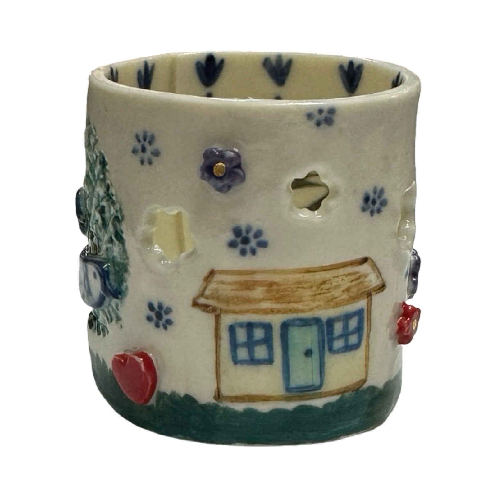 Birds Porcelain Tea Light Holder